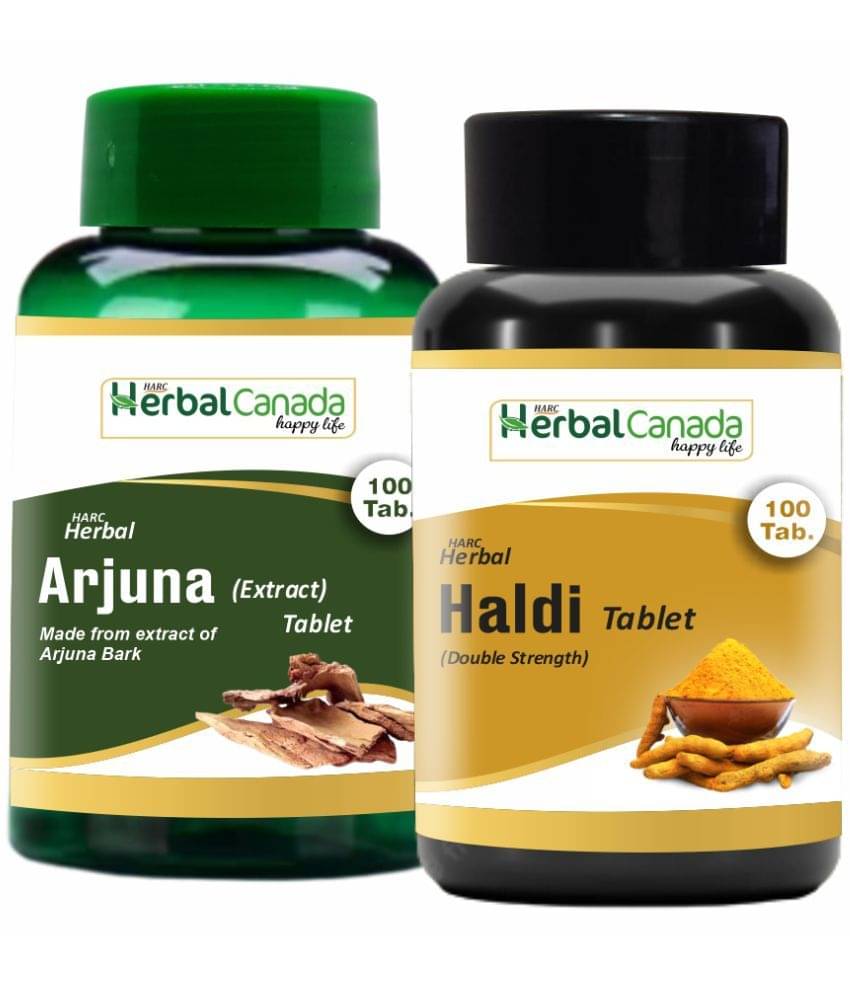 Herbal Canada Arjuna(100Tab) + Haldi(100Tab) Tablet 200 No.S Pack of 2 Herbal Canada Arjuna(100Tab) + Haldi(100Tab) Tablet 200 No.S Pack of 2