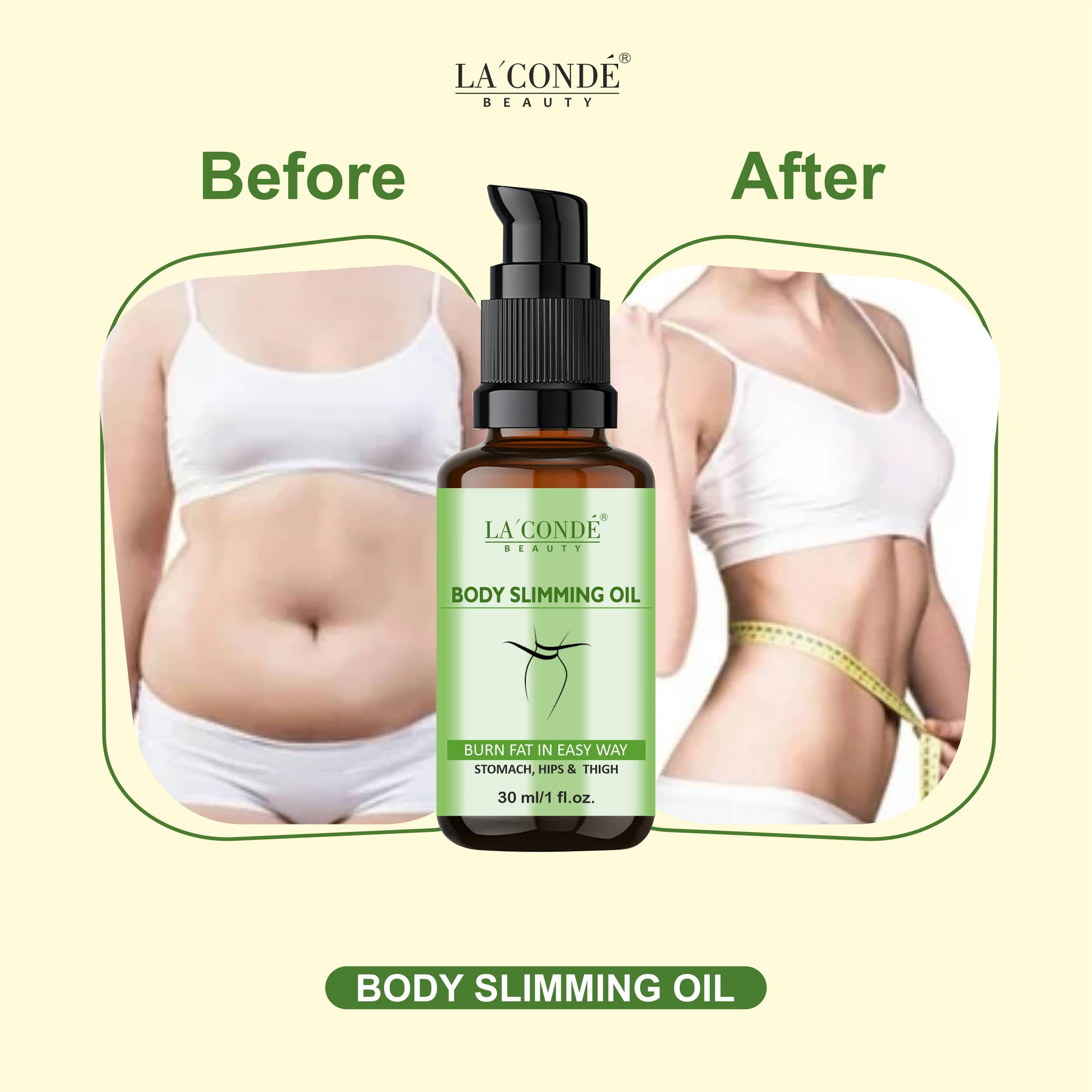 La'Conde Body Slimming Oil Fat Burner Oil Shaping & Firming Oil 30 mL