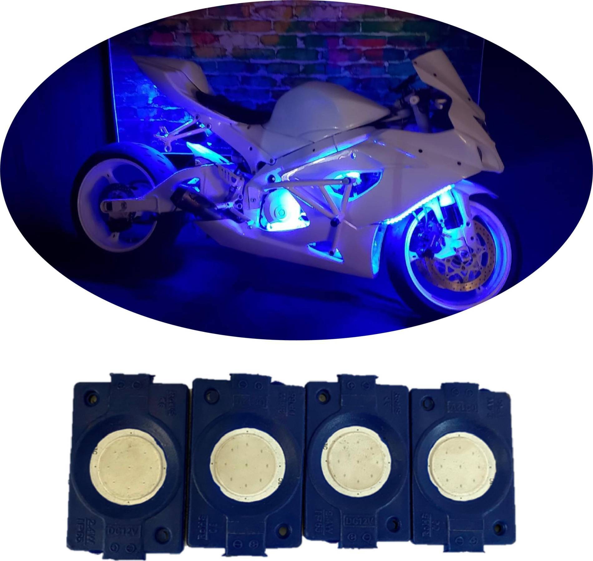     			Patch Lights for Front Rear, Bike Body, Dash Light, Parking Light, Tail Light, Motorbike, Van, Truck Led (Pack of 4)