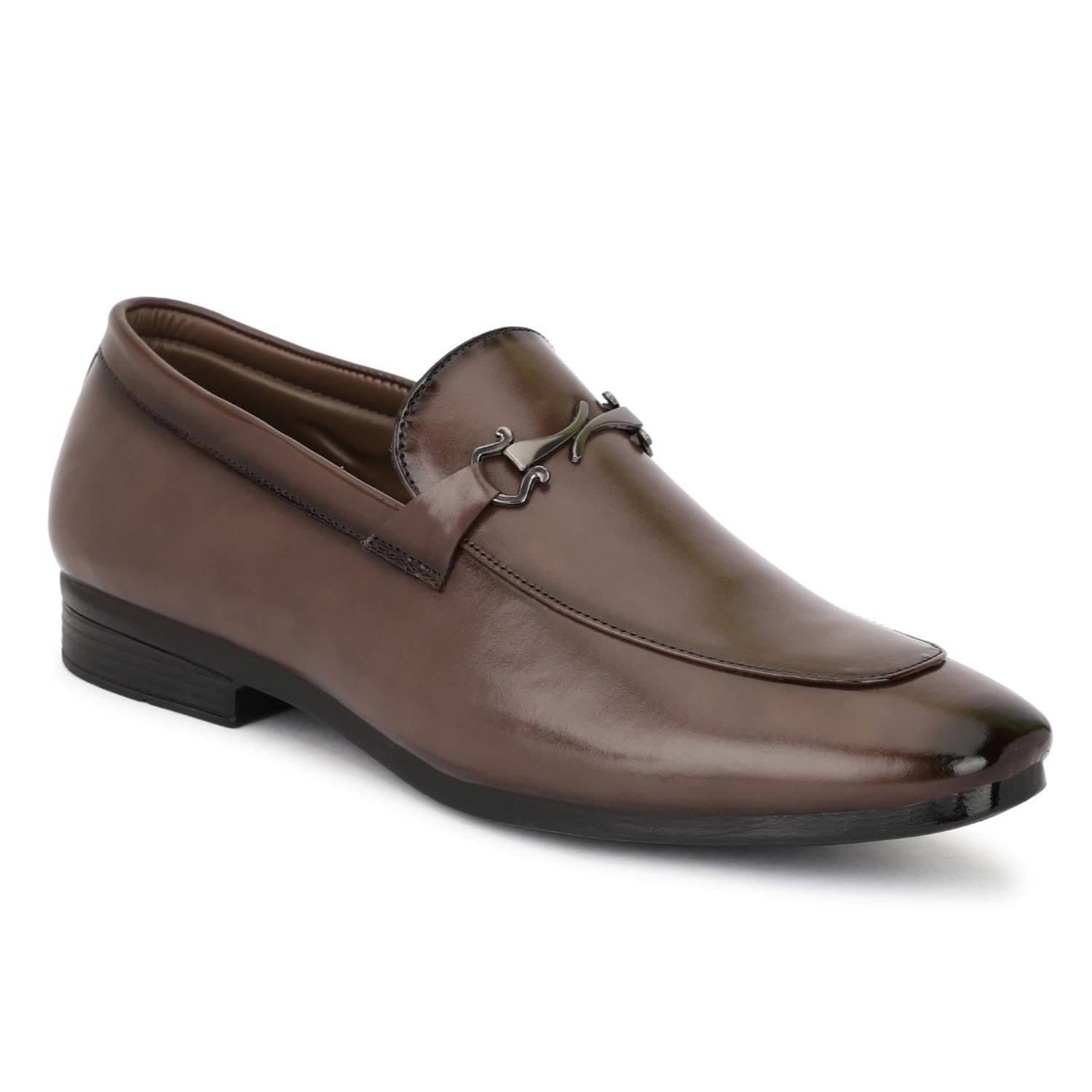     			MARKRANGE - Brown Men's Slip On Formal Shoes