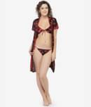 N-Gal - Maroon Satin Women's Nightwear Robes ( Pack of 1 )