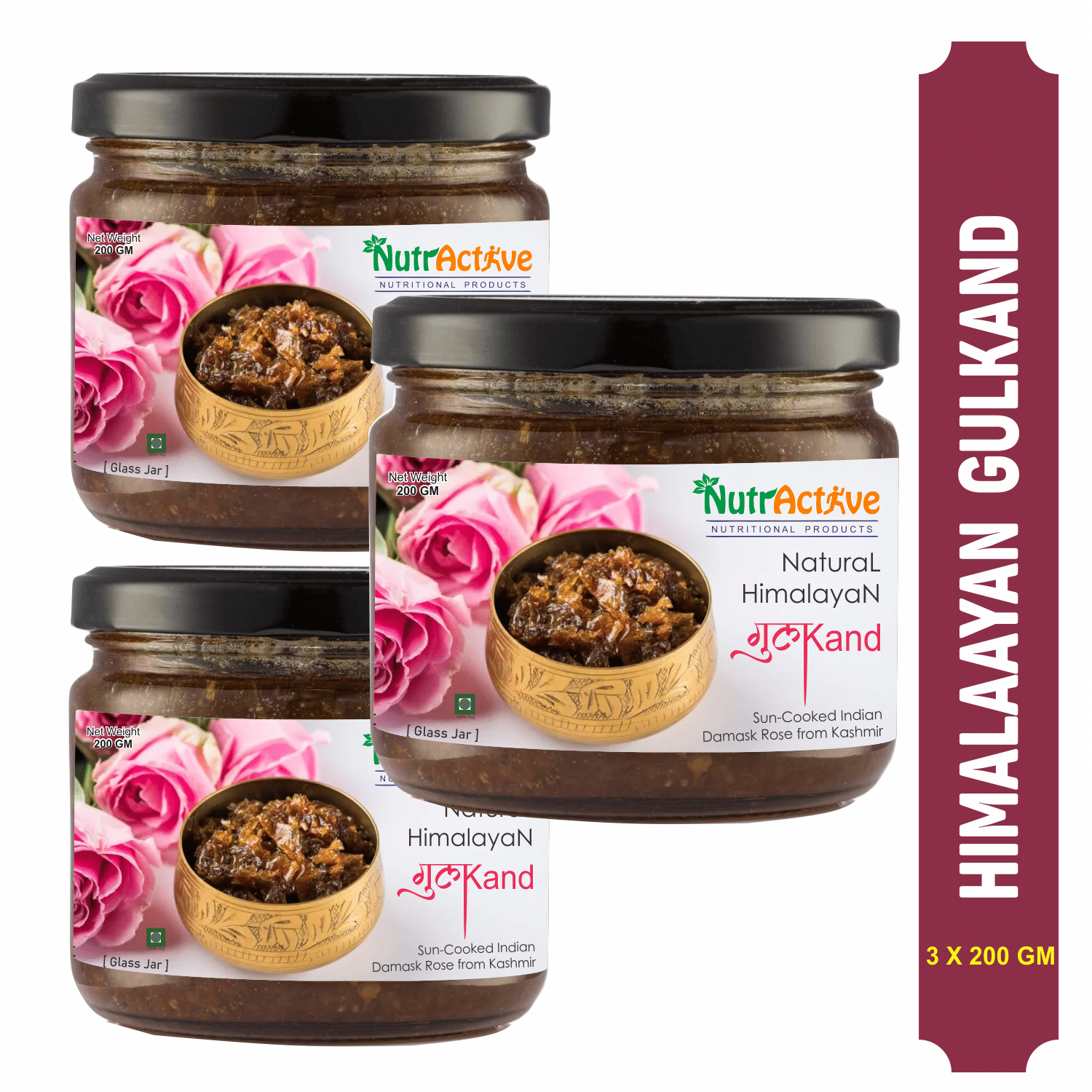NutrActive Gulkand Rose Petal Jam 600 gm Pack of 3     			NutrActive Gulkand Rose Petal Jam 600 gm Pack of 3