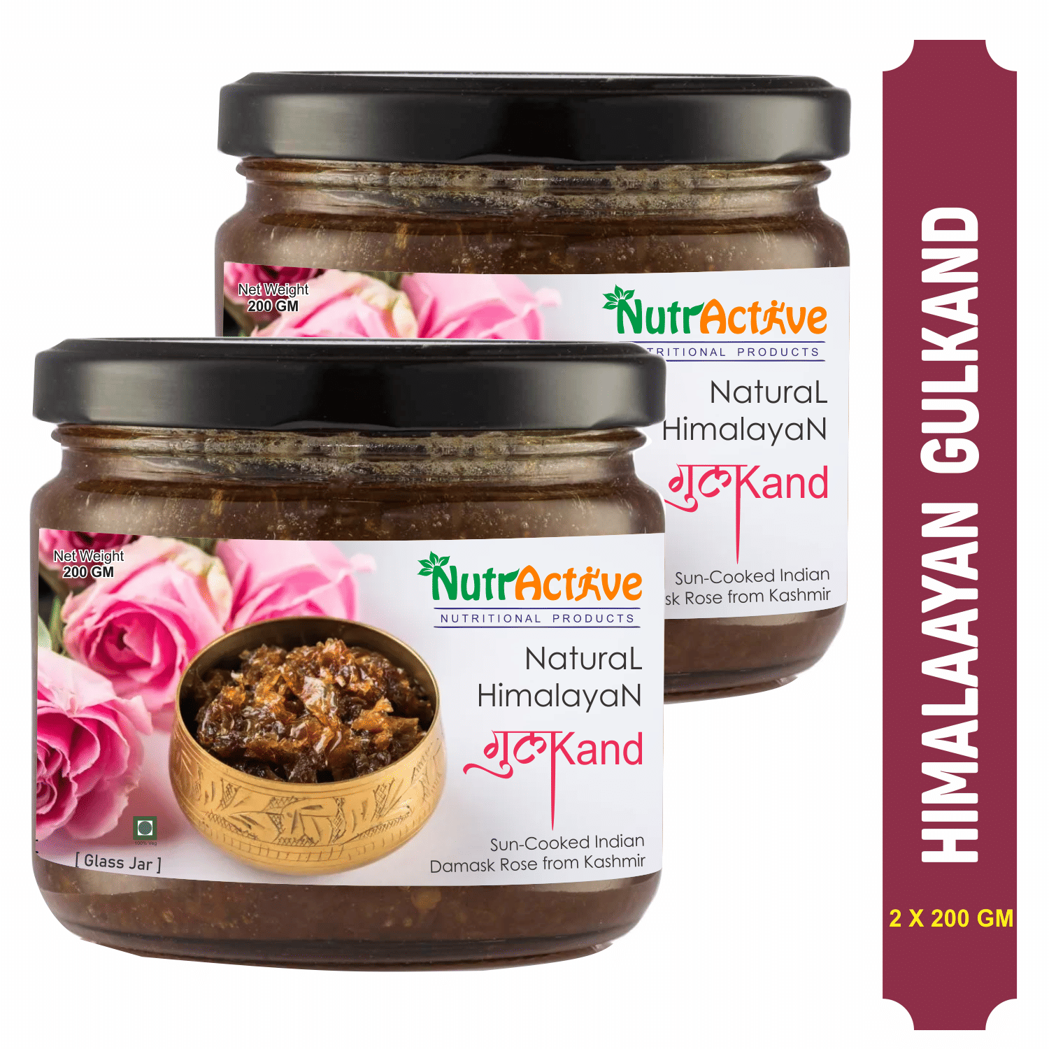NutrActive Gulkand Rose Petal Jam 400 gm Pack of 2 NutrActive Gulkand Rose Petal Jam 400 gm Pack of 2