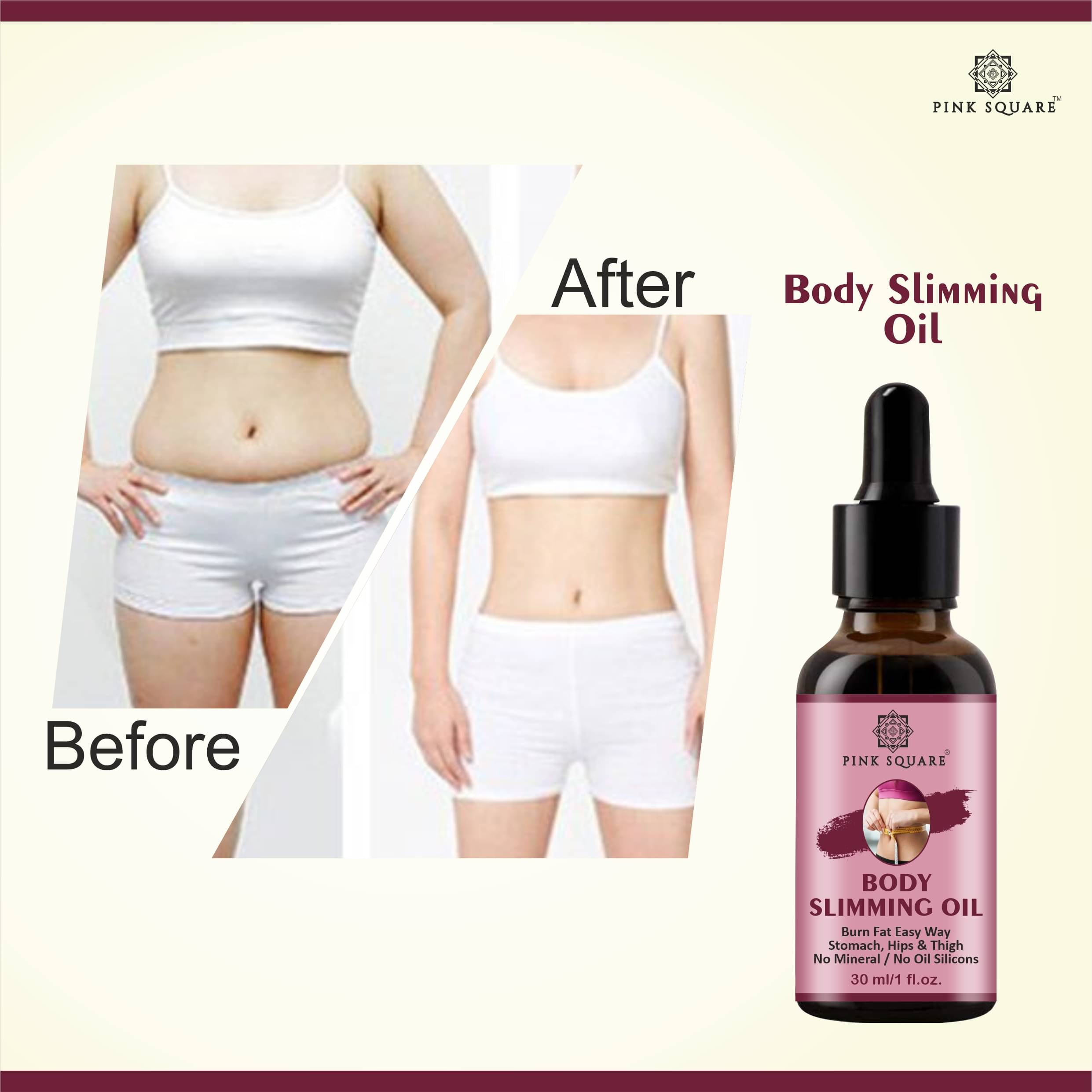 pink square Belly Fat Reduce Oil Body Slimming Oil Shaping & Firming Oil 30 mL pink square Belly Fat Reduce Oil Body Slimming Oil Shaping & Firming Oil 30 mL