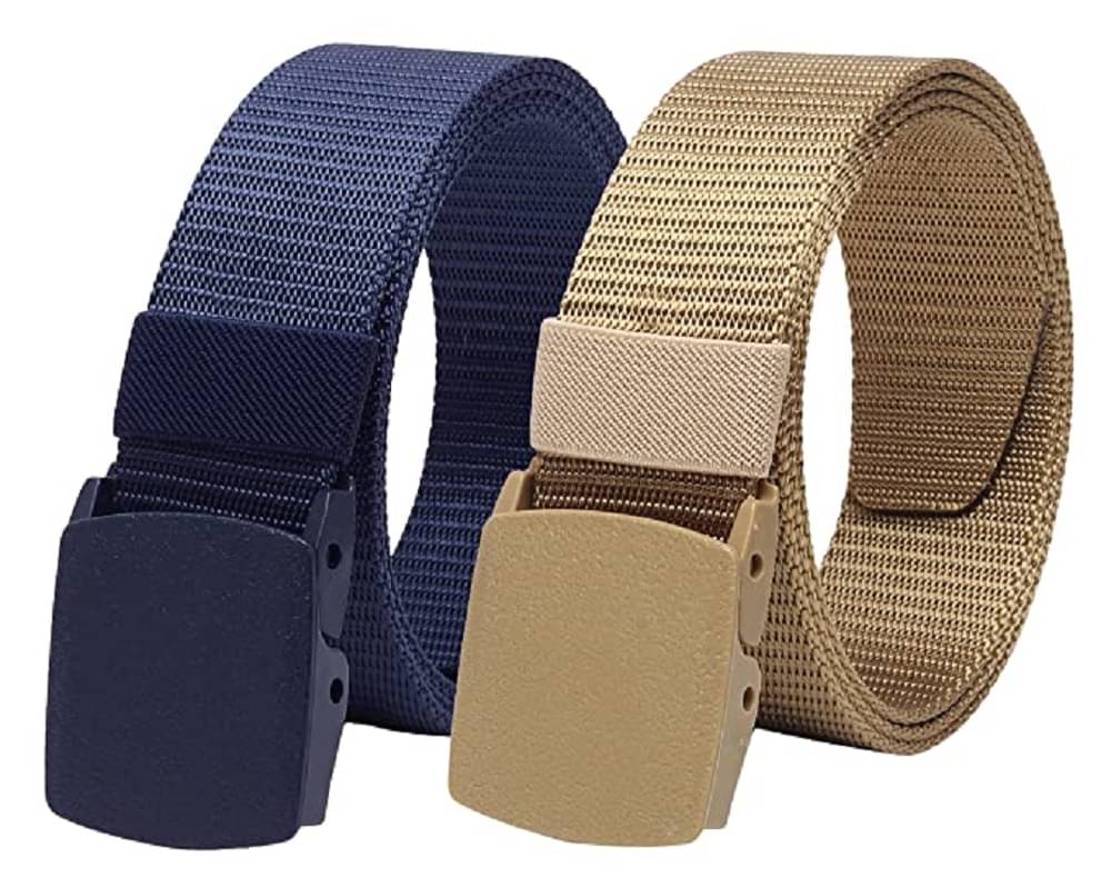 Clock21 - Blue Canvas Men's Casual Belt ( Pack of 2 ) Clock21 - Blue Canvas Men's Casual Belt ( Pack of 2 )