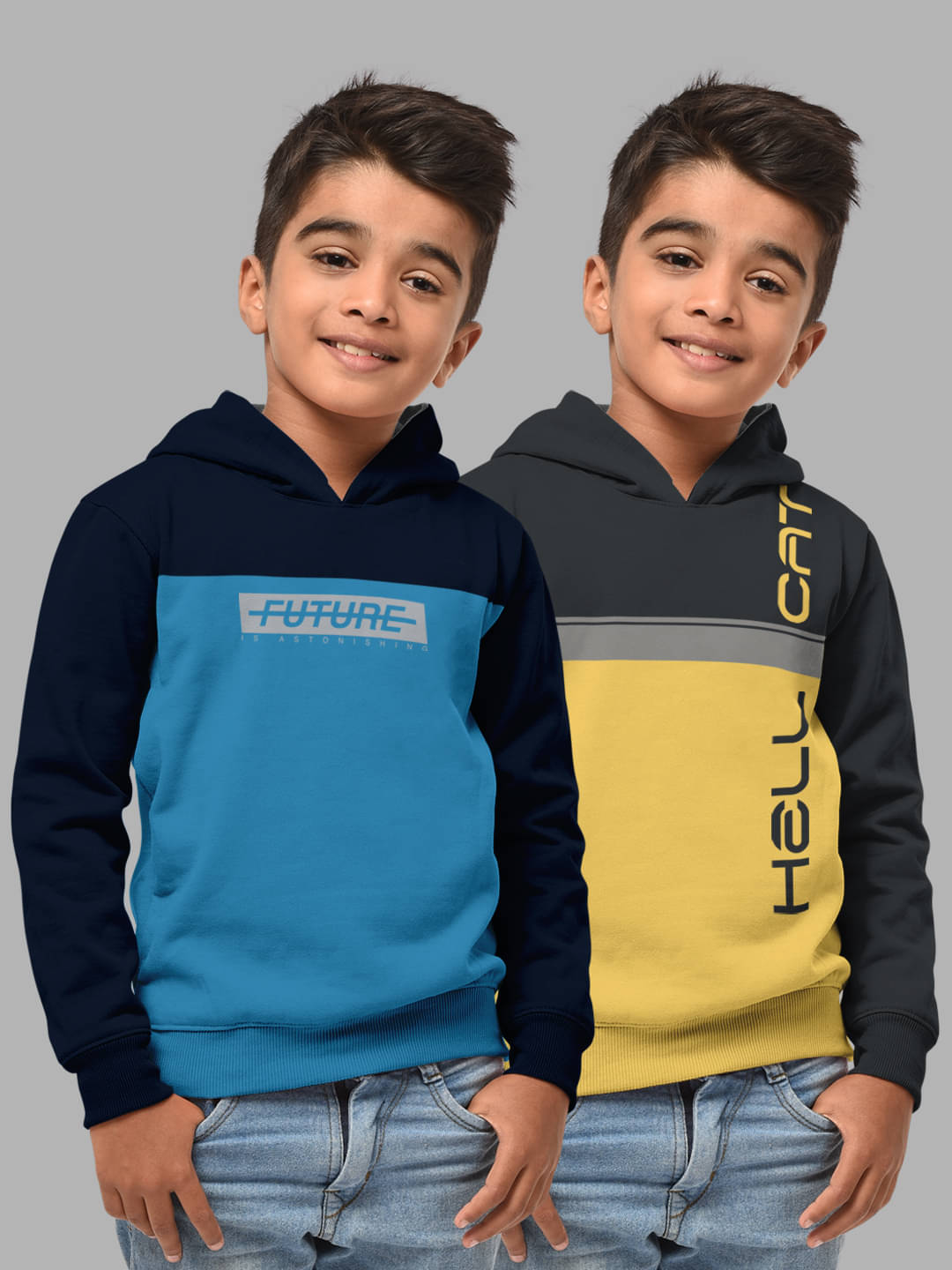     			HELLCAT Pack of 2 Boys Cotton Blend Sweatshirt ( Multicolor5 )