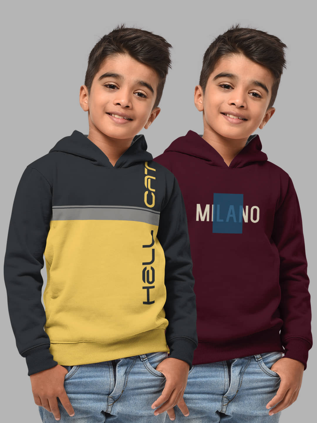 HELLCAT Pack of 2 Boys Cotton Blend Sweatshirt ( Multicolor2 )