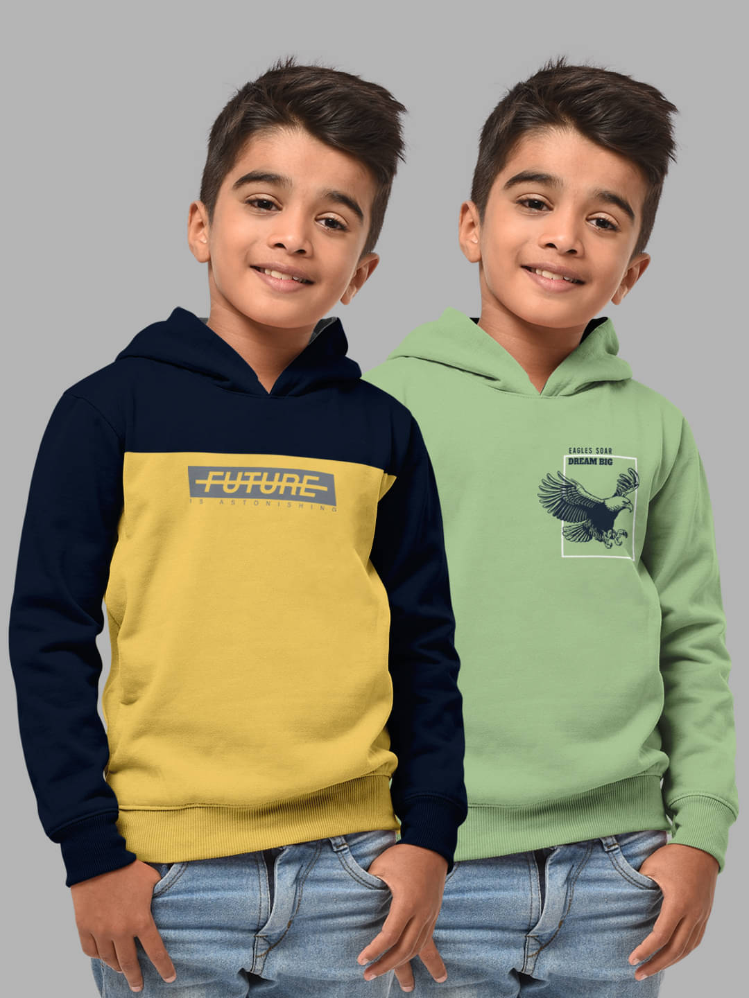     			HELLCAT Pack of 2 Boys Cotton Blend Sweatshirt ( Multicolor5 )