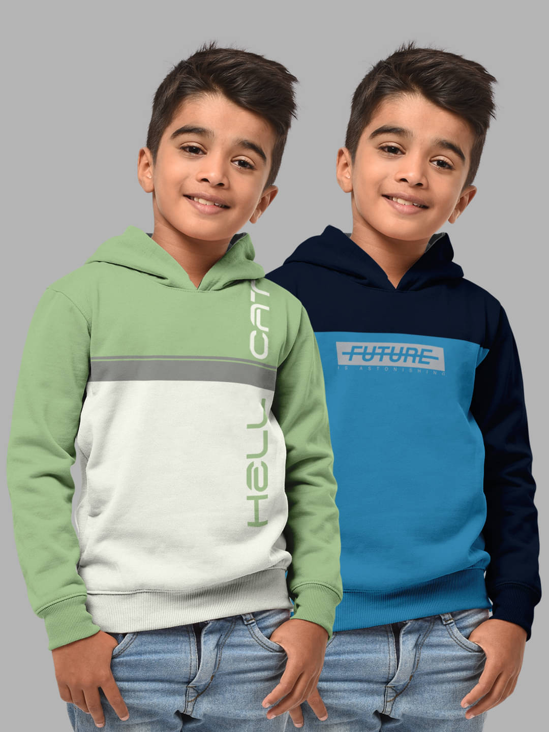     			HELLCAT Pack of 2 Boys Cotton Blend Sweatshirt ( Multi Color )