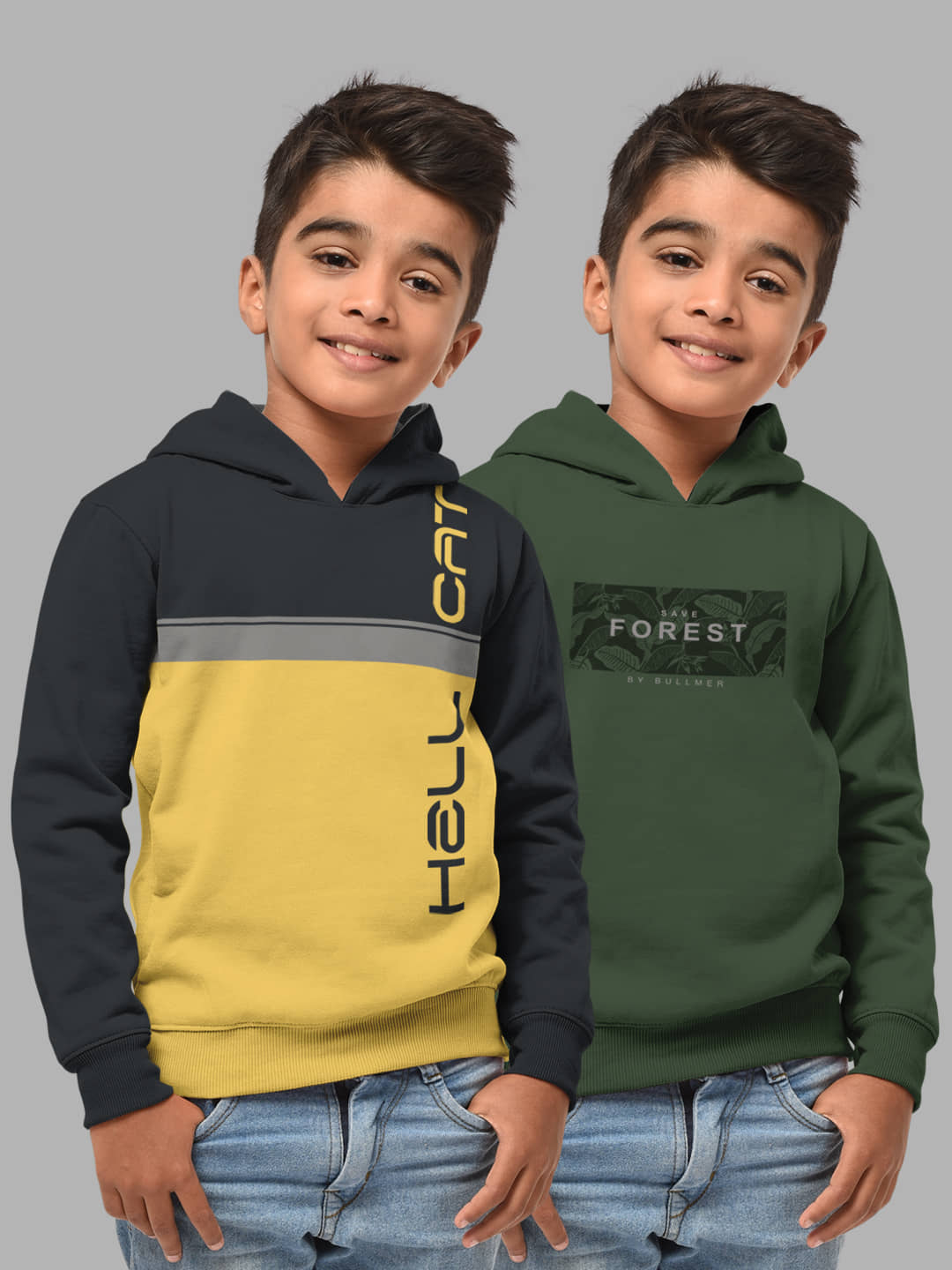 HELLCAT Pack of 2 Boys Cotton Blend Sweatshirt ( Multi Color )