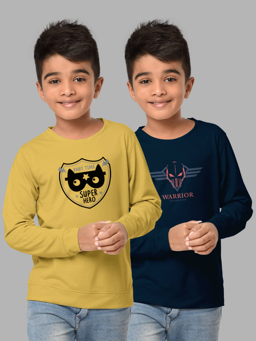     			HELLCAT Pack of 2 Boys Cotton Blend Sweatshirt ( Multicolor3 )