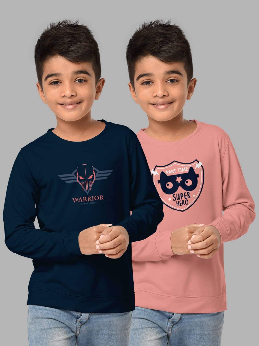     			HELLCAT Pack of 2 Boys Cotton Blend Sweatshirt ( Multicolor2 )