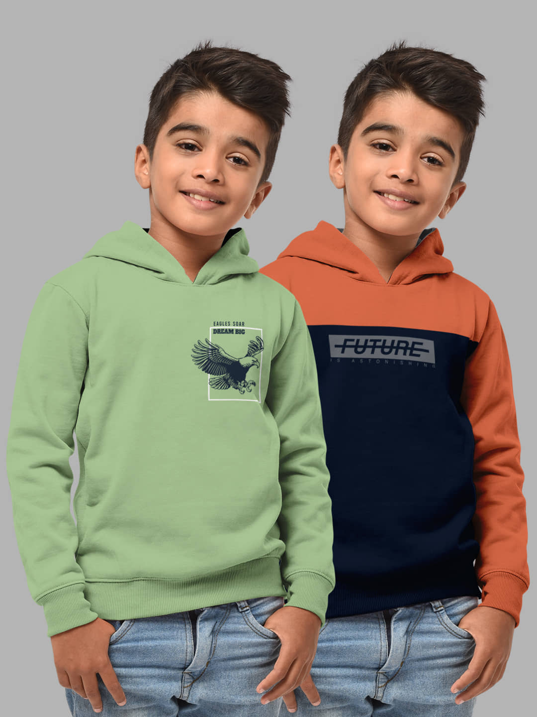 HELLCAT Pack of 2 Boys Cotton Blend Sweatshirt ( Multi Color )