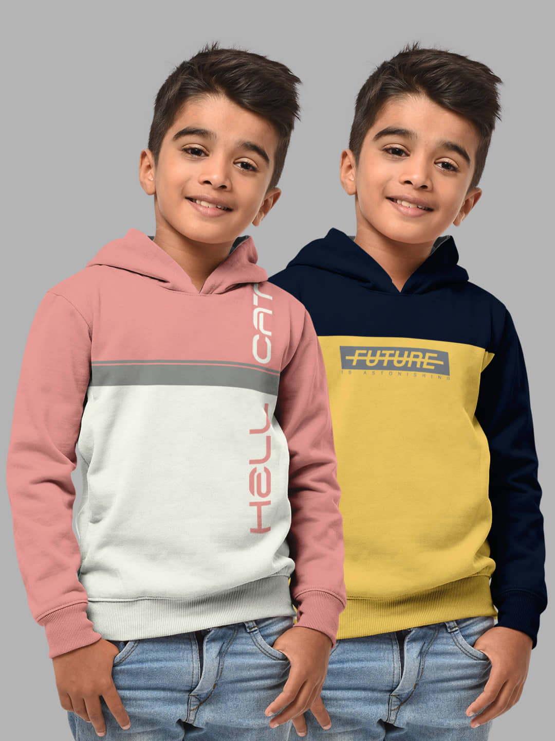 HELLCAT Pack of 2 Boys Cotton Blend Sweatshirt ( Multicolor )