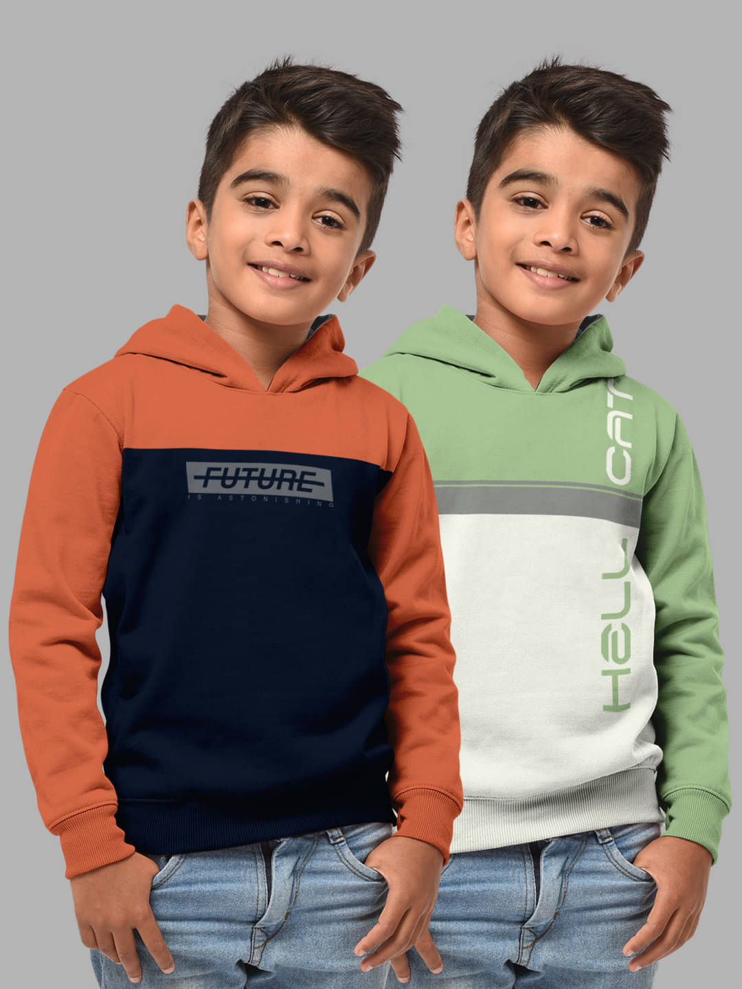     			HELLCAT Pack of 2 Boys Cotton Blend Sweatshirt ( Multicolor3 )