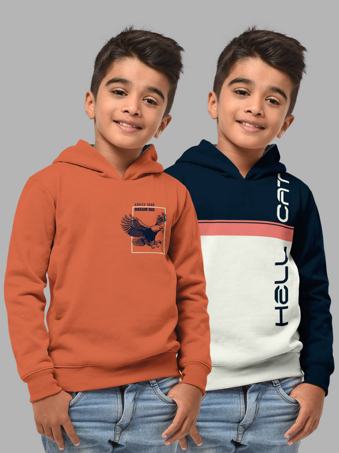    			HELLCAT Pack of 2 Boys Cotton Blend Sweatshirt ( Multicolor )