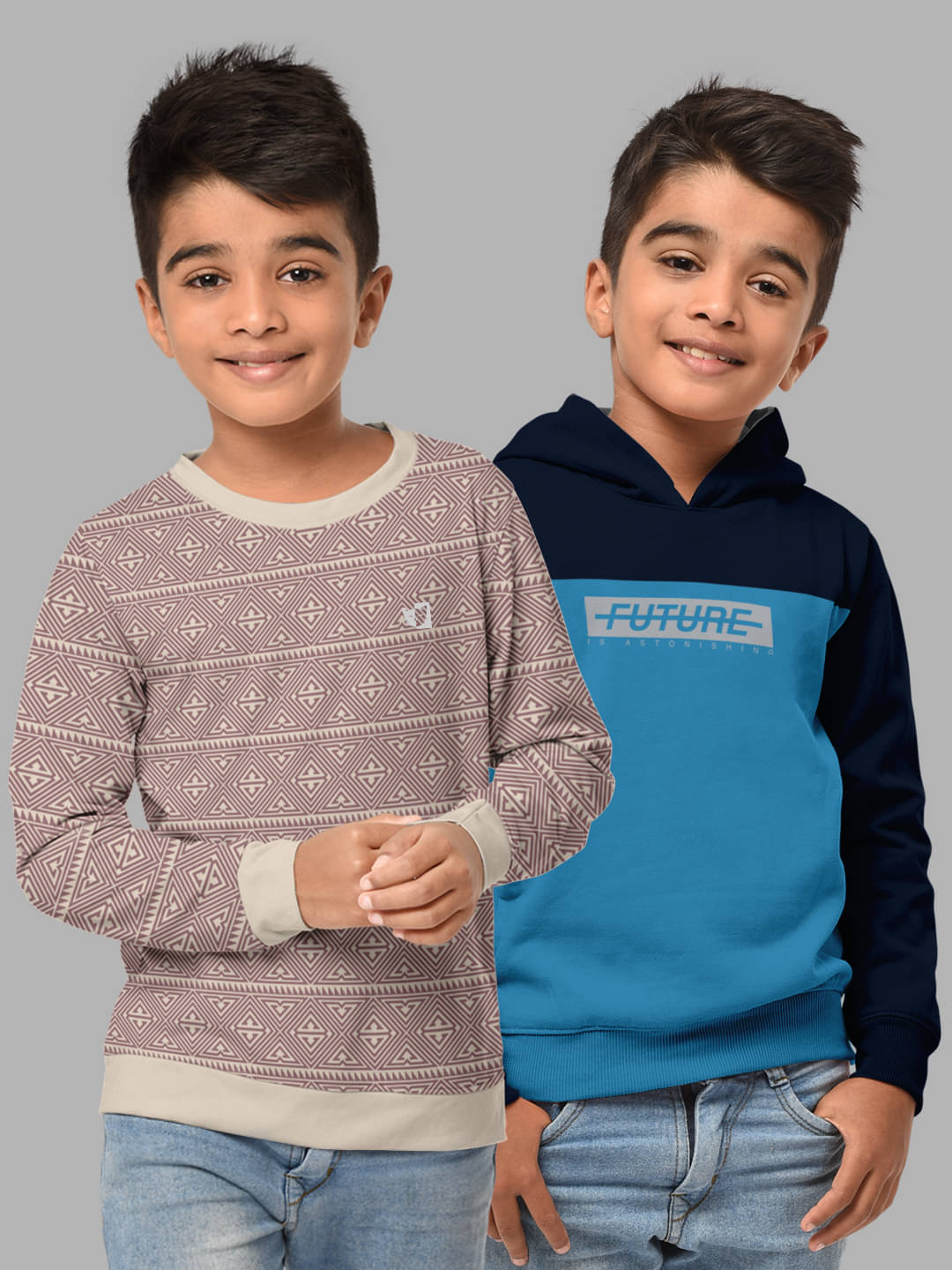    			HELLCAT Pack of 2 Boys Cotton Blend Sweatshirt ( Multicolor4 )