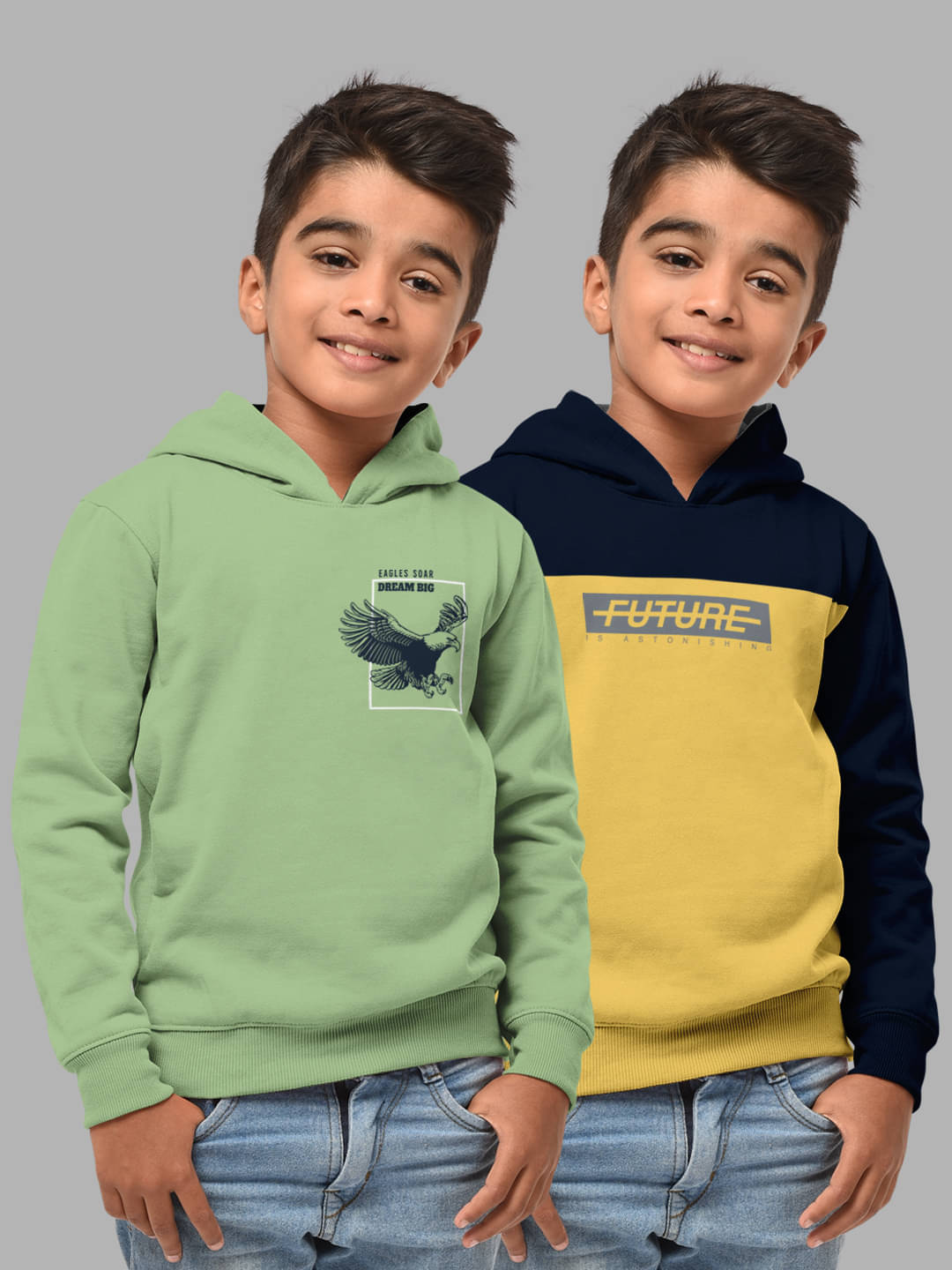     			HELLCAT Pack of 2 Boys Cotton Blend Sweatshirt ( Multicolor5 )