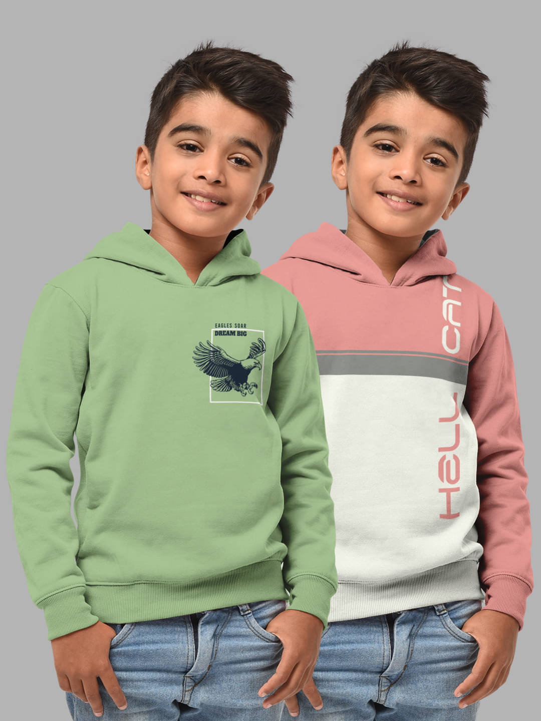     			HELLCAT Pack of 2 Boys Cotton Blend Sweatshirt ( Multi Color )