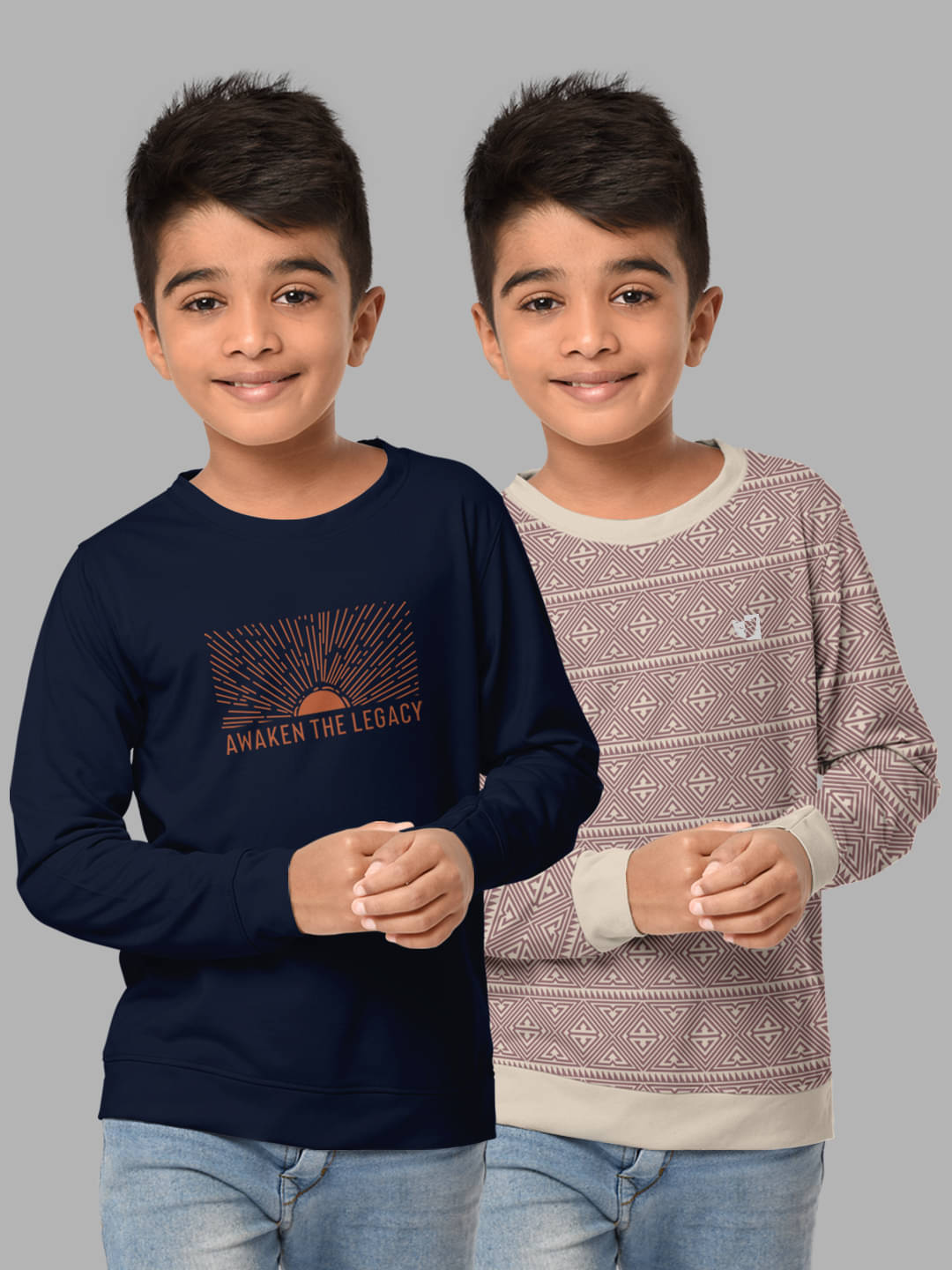     			HELLCAT Pack of 2 Boys Cotton Blend Sweatshirt ( Multicolor6 )
