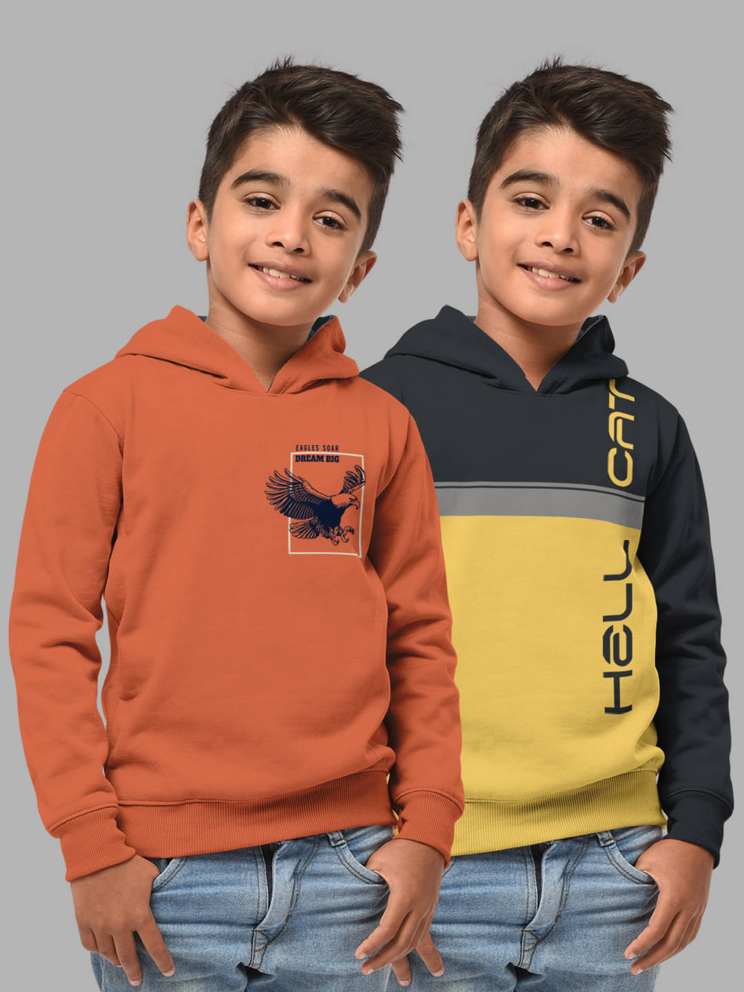     			HELLCAT Pack of 2 Boys Cotton Blend Sweatshirt ( Multicolor3 )