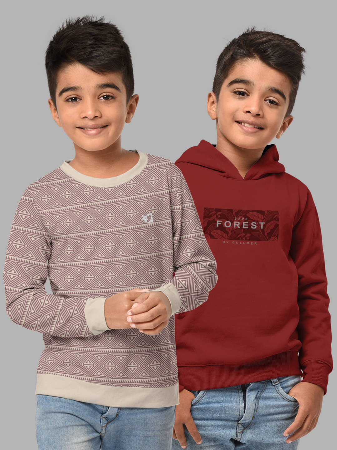     			HELLCAT Pack of 2 Boys Cotton Blend Sweatshirt ( Multicolor1 )