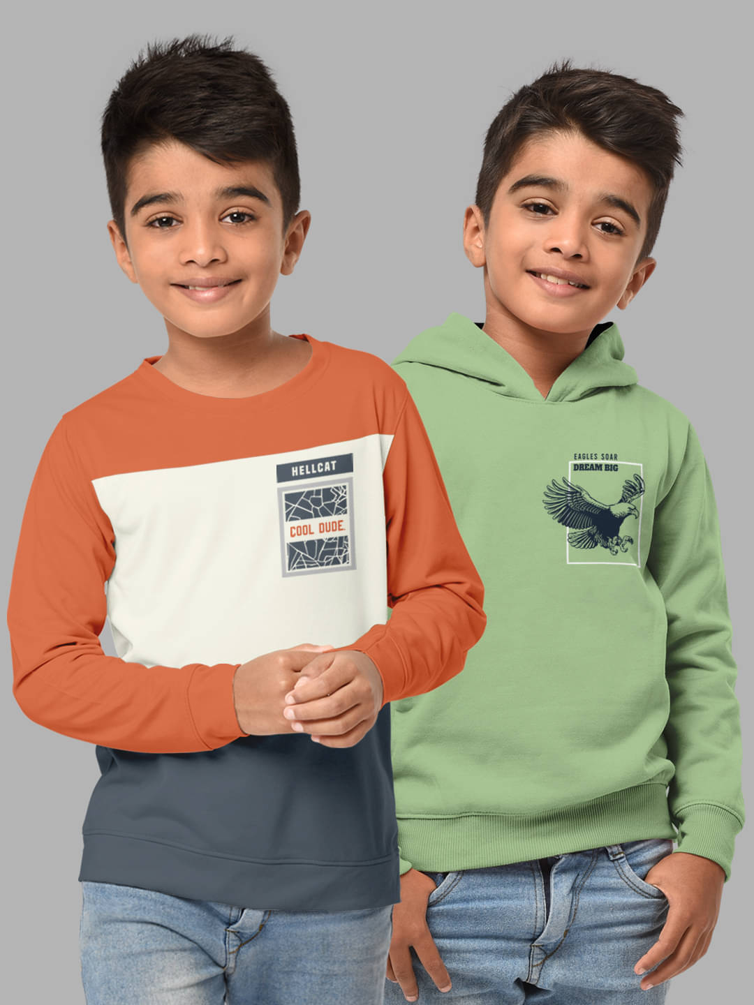     			HELLCAT Pack of 2 Boys Cotton Blend Sweatshirt ( Multicolor1 )