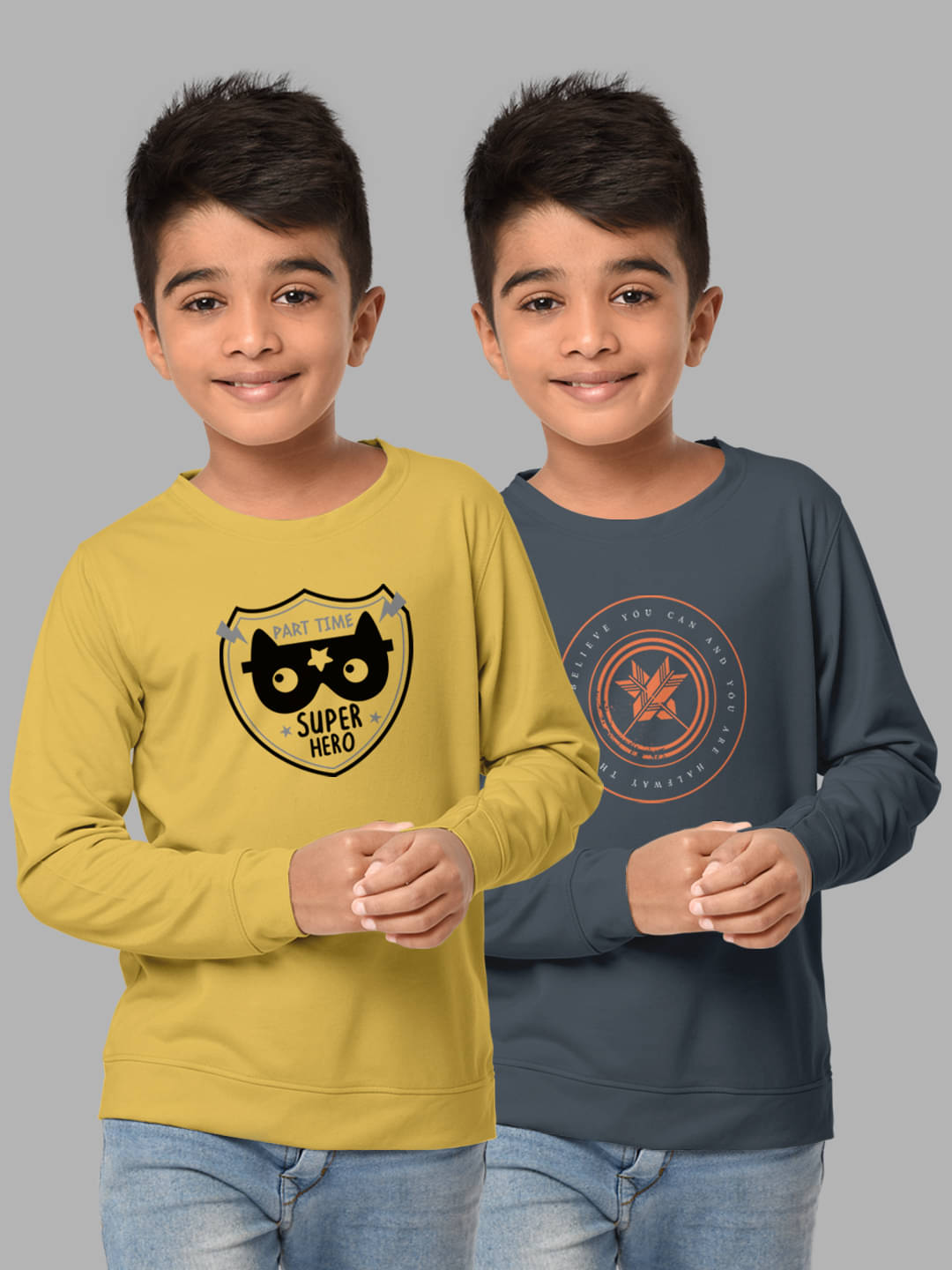     			HELLCAT Pack of 2 Boys Cotton Blend Sweatshirt ( Multicolor )