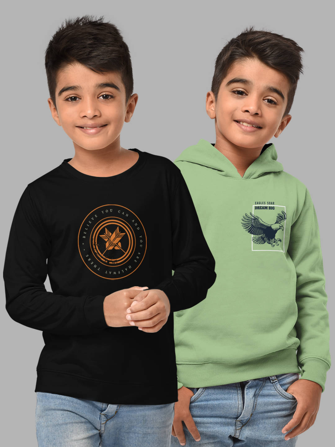     			HELLCAT Pack of 2 Boys Cotton Blend Sweatshirt ( Multicolor1 )