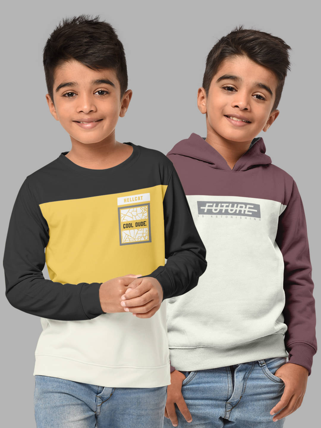     			HELLCAT Pack of 2 Boys Cotton Blend Sweatshirt ( Multicolor )