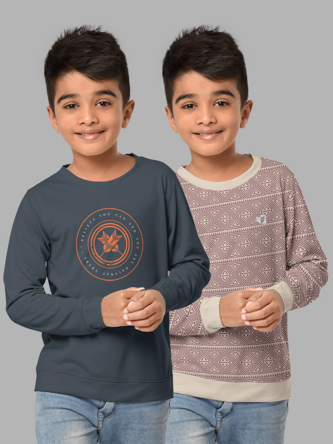     			HELLCAT Pack of 2 Boys Cotton Blend Sweatshirt ( Multi Color )