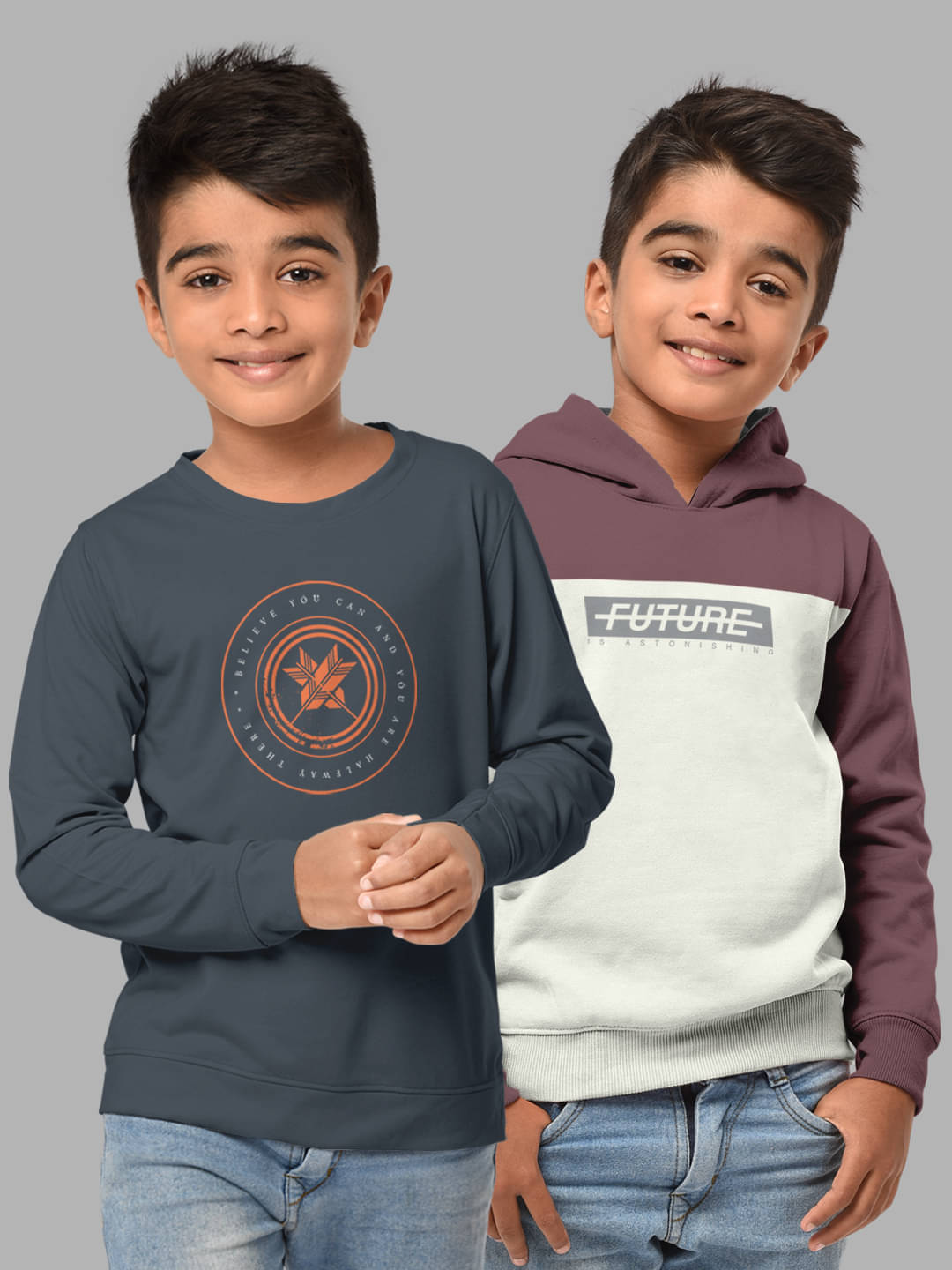     			HELLCAT Pack of 2 Boys Cotton Blend Sweatshirt ( Multicolor3 )