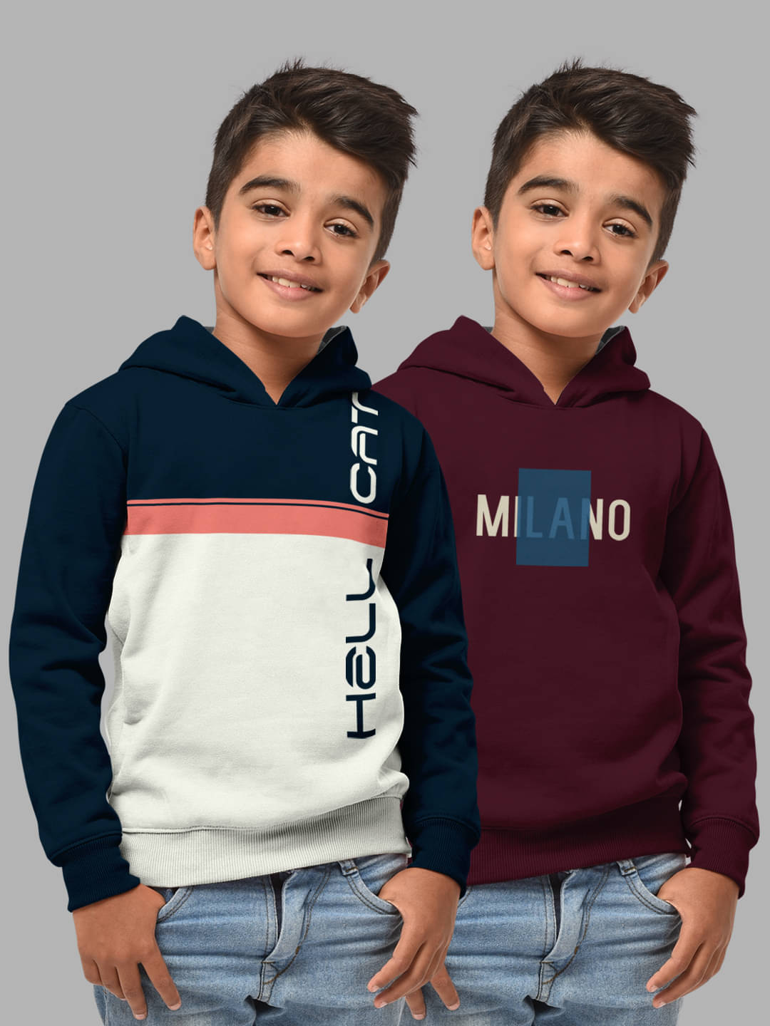     			HELLCAT Pack of 2 Boys Cotton Blend Sweatshirt ( Multicolor1 )