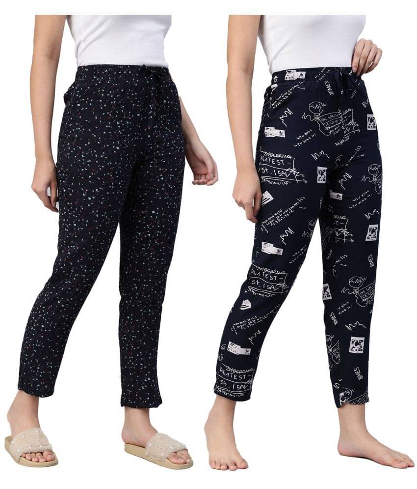     			LYRA Multi Color Cotton Women's Nightwear Pyjama ( Pack of 2 )
