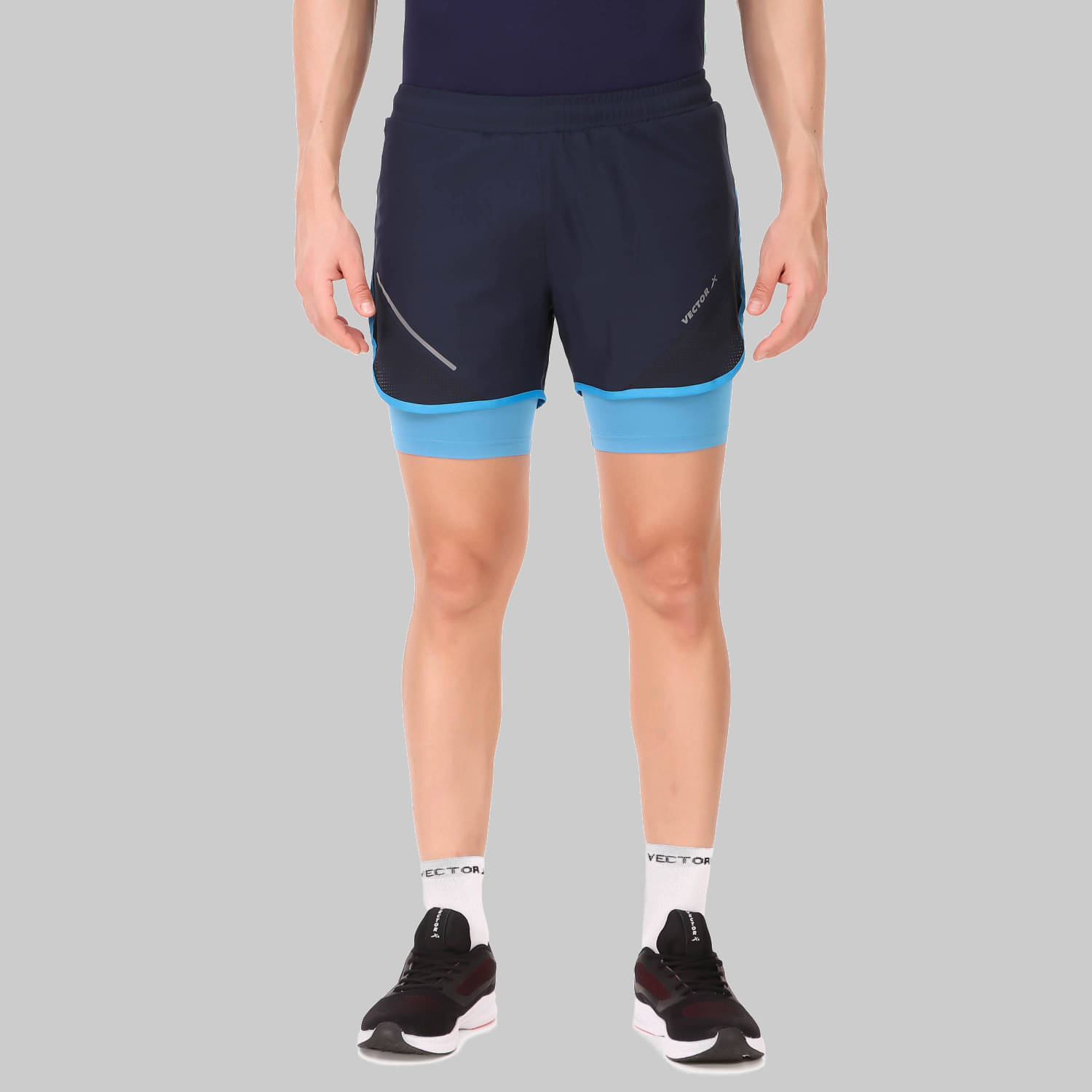     			Vector X - Navy Polyester Men's Running Shorts ( Pack of 1 )