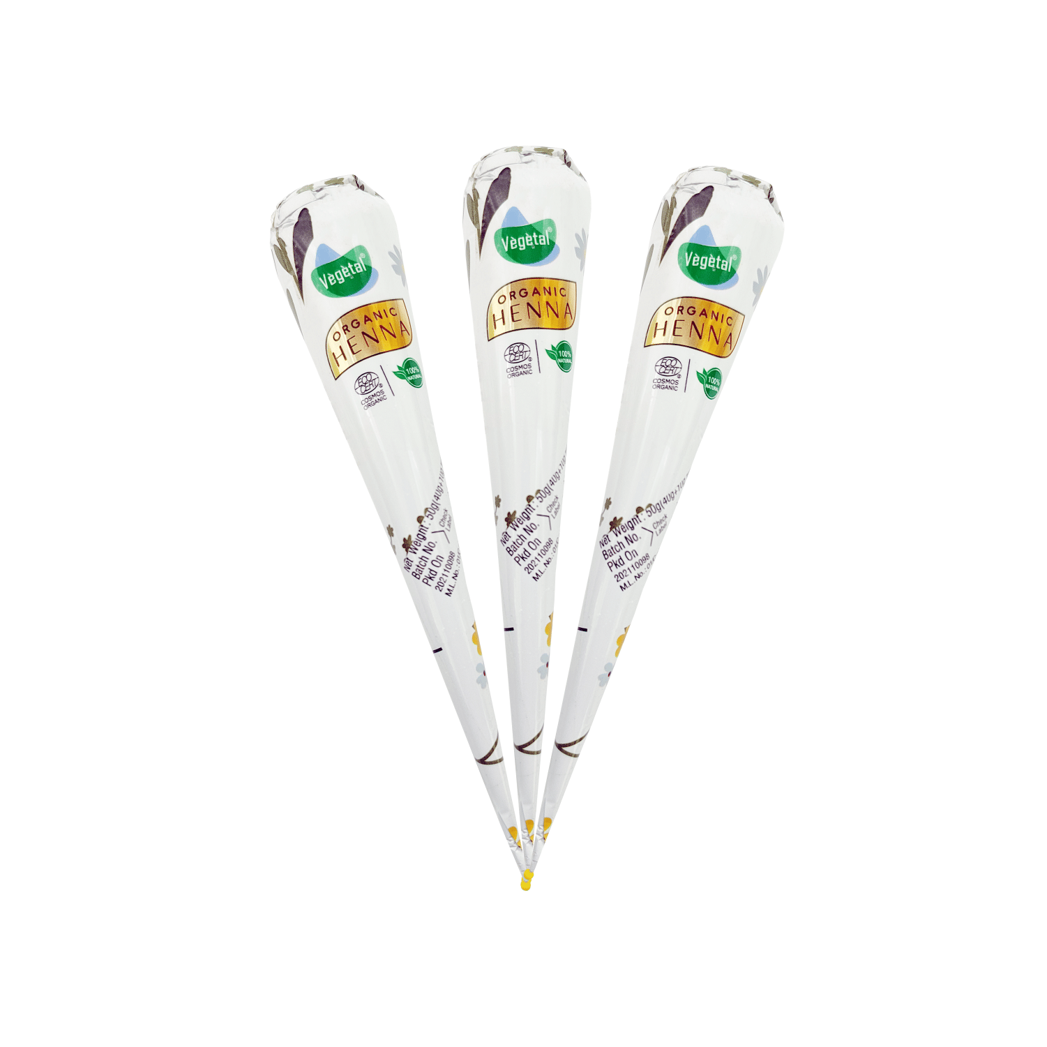 Vegetal Mehandi Henna Cone Natural Henna 50 g Pack of 3 Vegetal Mehandi Henna Cone Natural Henna 50 g Pack of 3