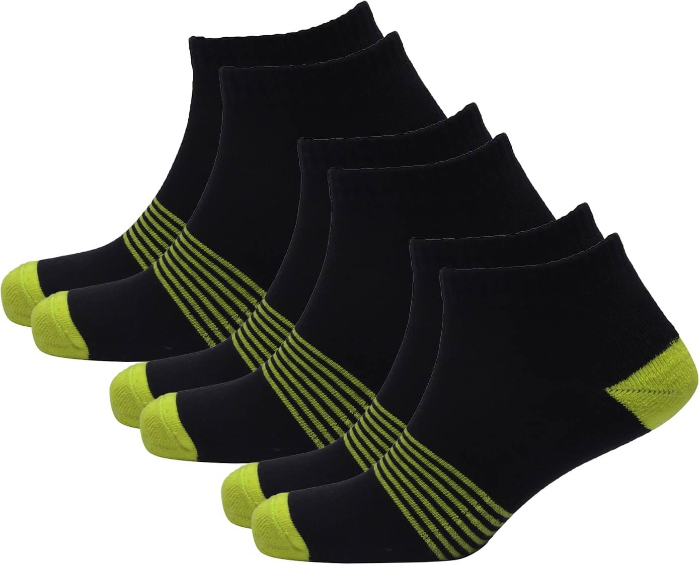 WILDSTUFF - Cotton Men's Striped Black Ankle Length Socks ( Pack of 3 ) WILDSTUFF - Cotton Men's Striped Black Ankle Length Socks ( Pack of 3 )