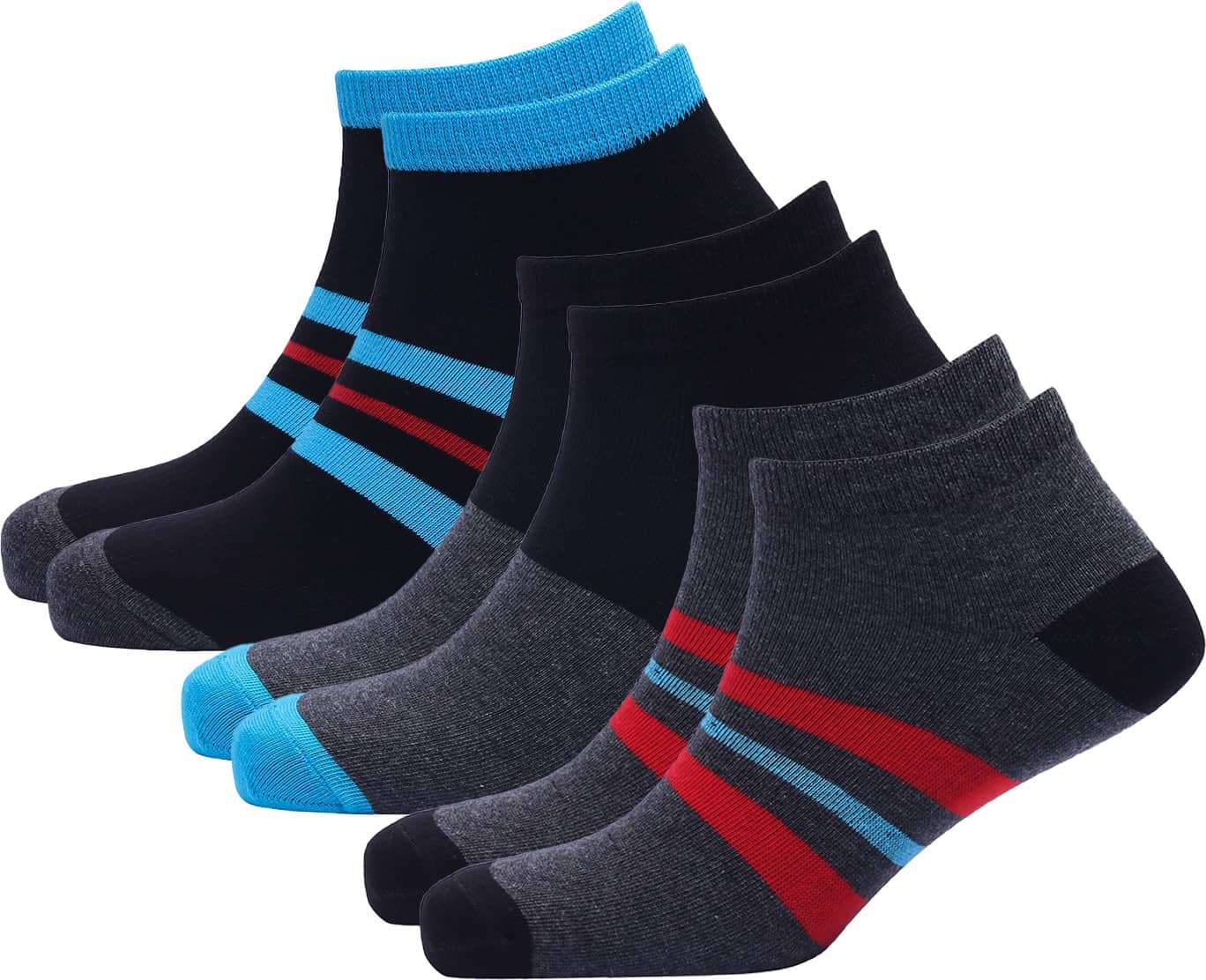 WILDSTUFF - Cotton Men's Striped Multicolor Ankle Length Socks ( Pack of 3 ) - Socks | Buy online on ZillyBuy