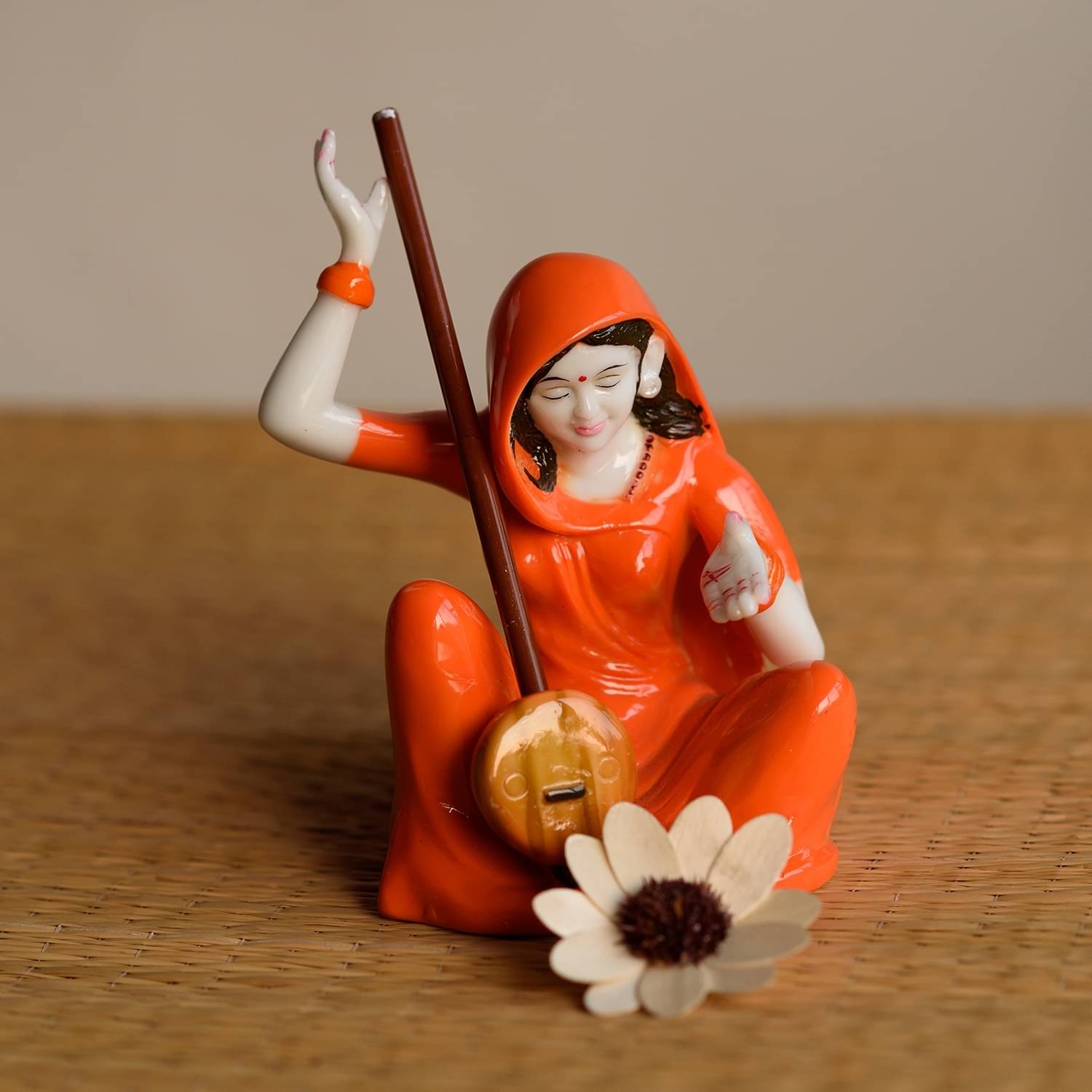 eCraftIndia Orange Meerabai Showpiece eCraftIndia Orange Meerabai Showpiece