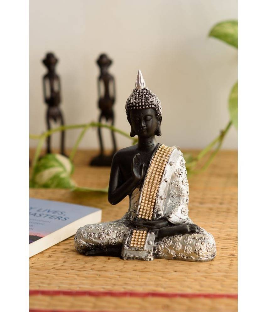 eCraftIndia Gold & Black Meditating Blessing Buddha Showpiece eCraftIndia Gold & Black Meditating Blessing Buddha Showpiece