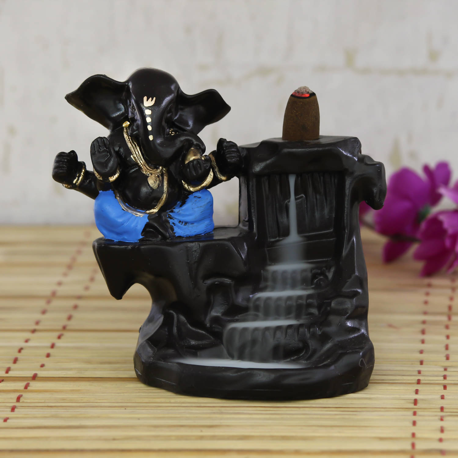 eCraftIndia Blue & Black Ganesha Smoke Fountain Showpiece eCraftIndia Blue & Black Ganesha Smoke Fountain Showpiece