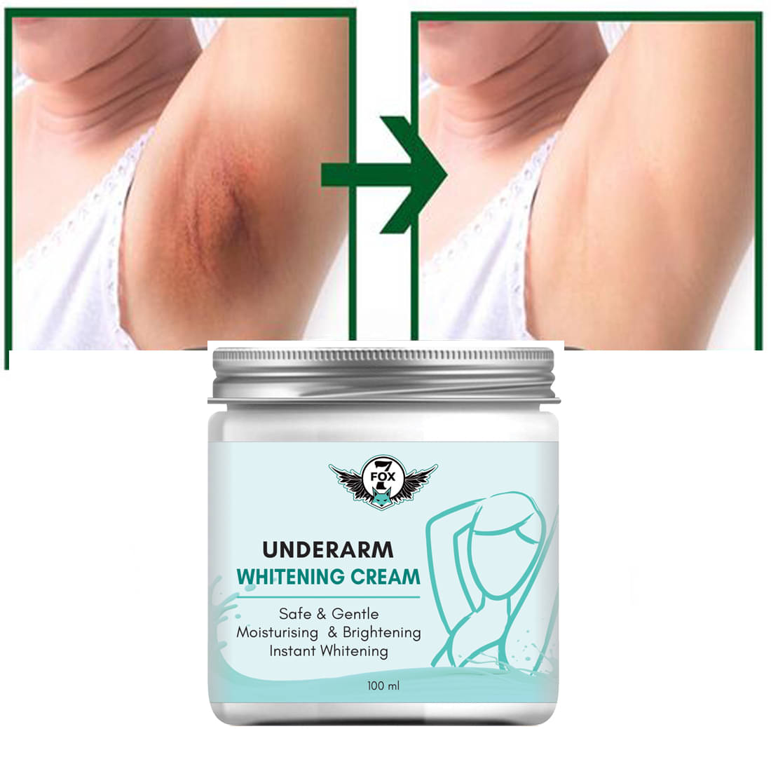     			7 FOX Underarm Whitening Cream For Dark Underarms Spot Removal- Hand Cream 100 g