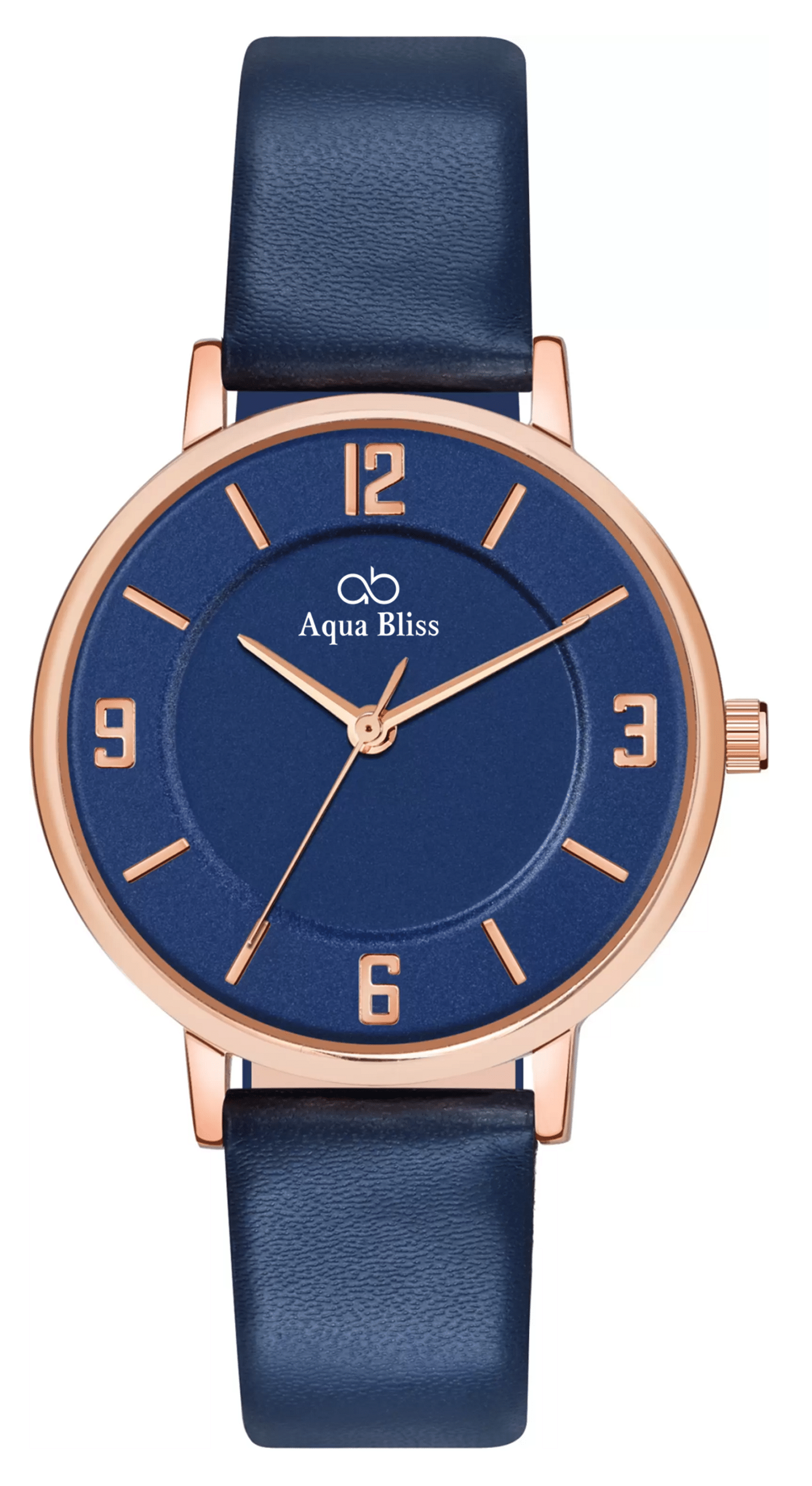     			AQUA BLISS - Blue Leather Analog Womens Watch