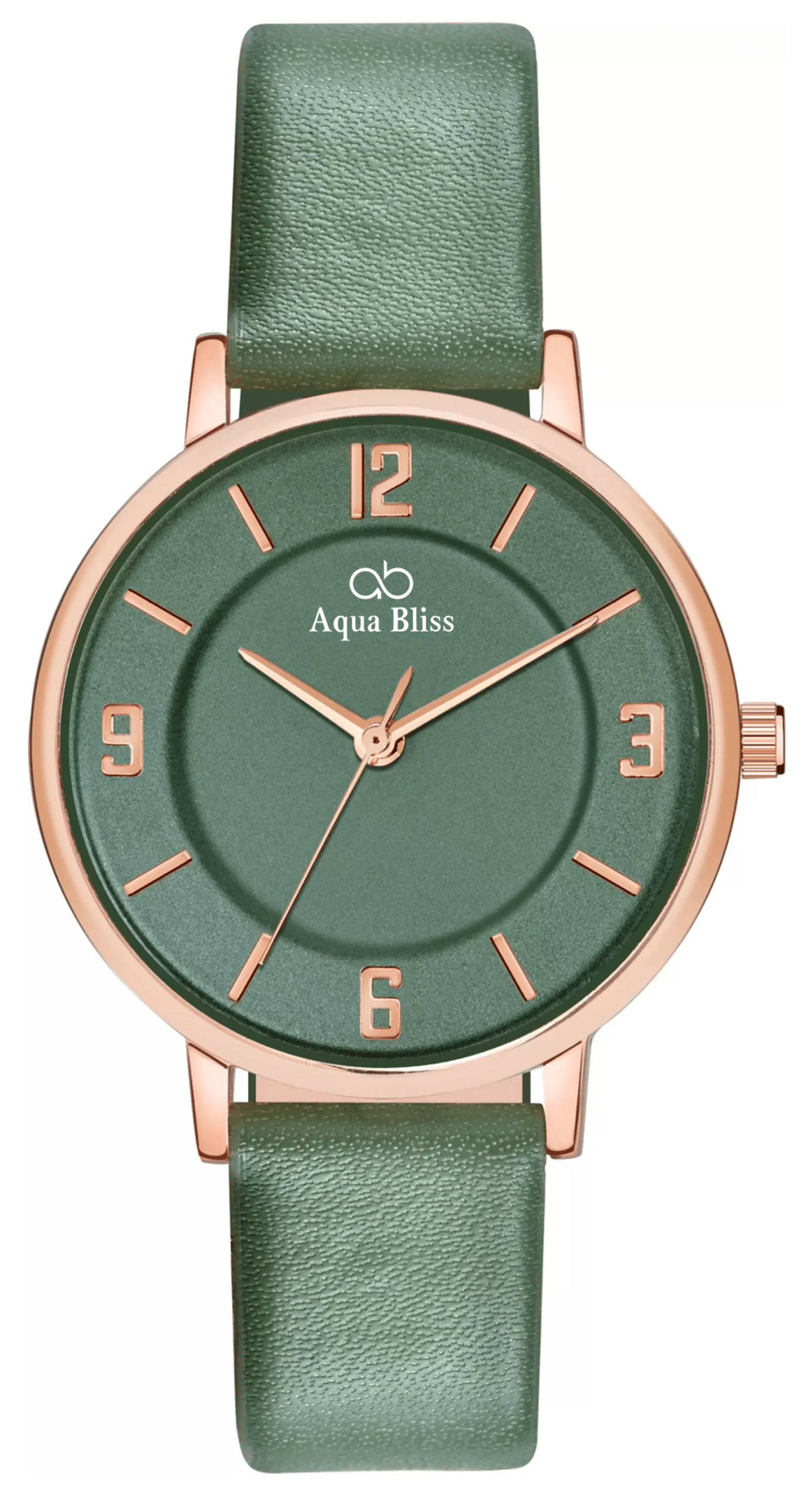 AQUA BLISS - Green Leather Analog Womens Watch