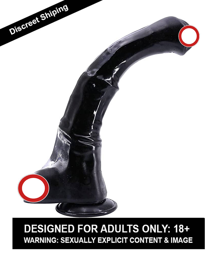 Black Silicon Horse Dildo | Animal Dildo | Sexual Dildo For Women By Naughty Nights + Free Kaamraj Lubricant