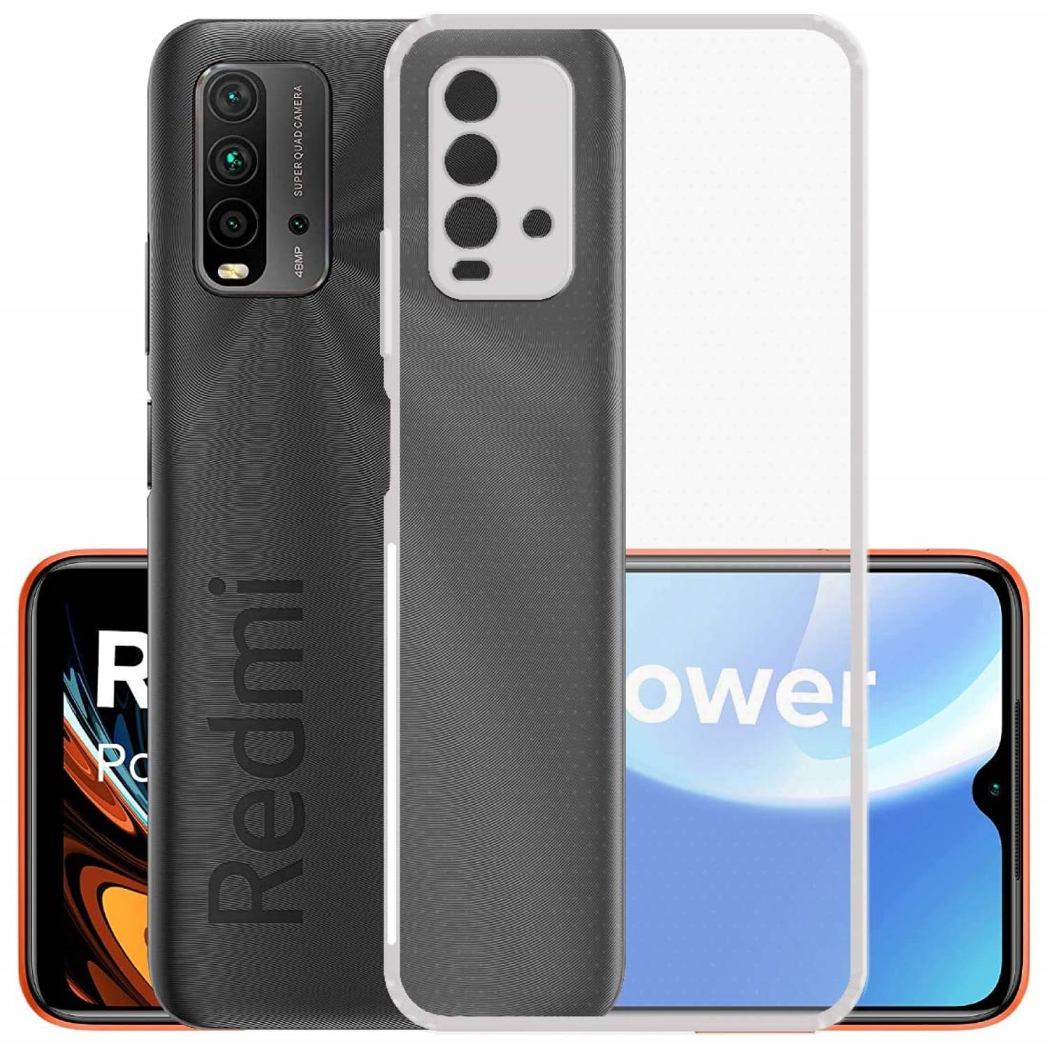     			Case Vault Covers - Transparent Silicon Silicon Soft cases Compatible For Xiaomi Redmi 9 Power ( Pack of 2 )