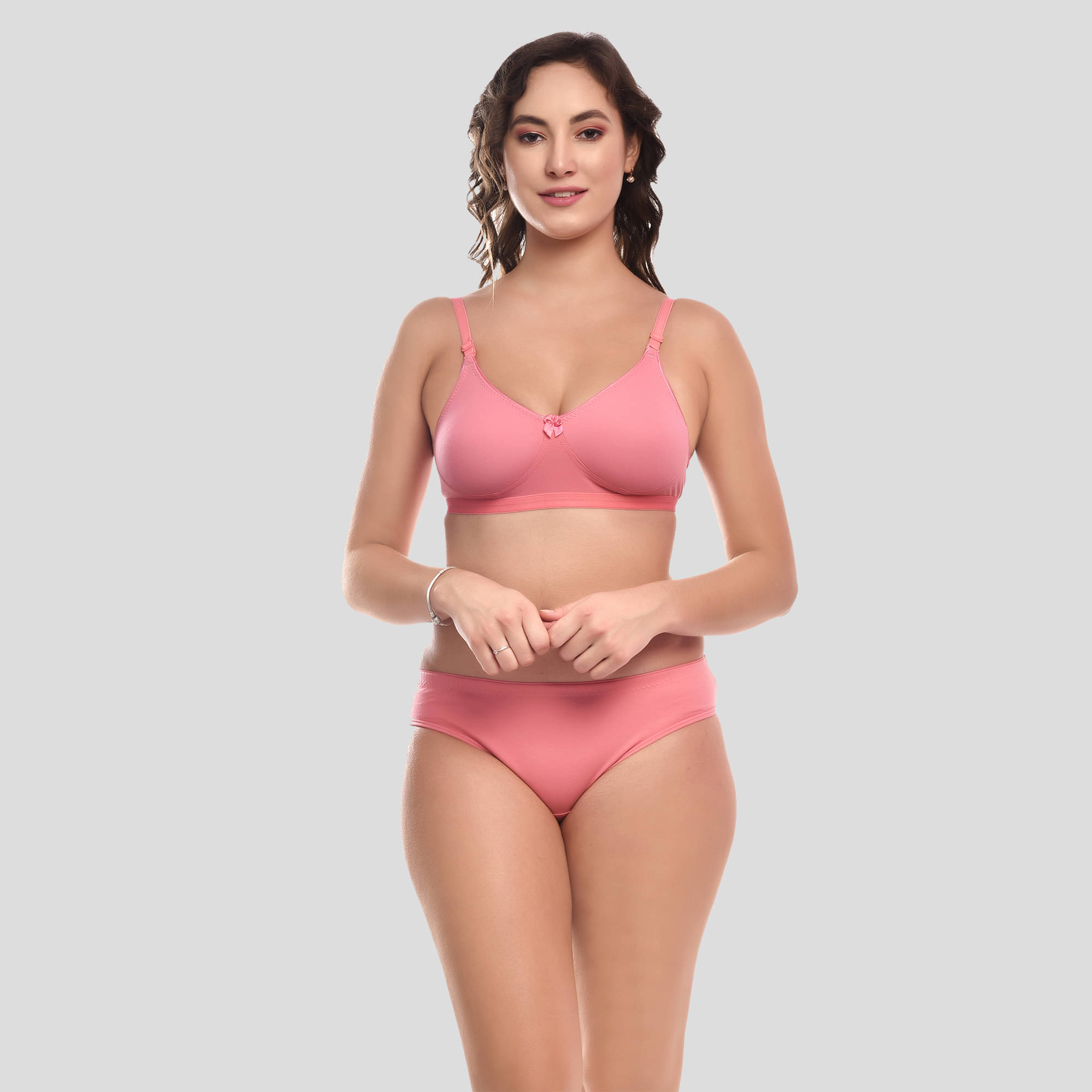     			Elina Cotton Women's Bra & Panty Set ( Fluorescent Orange )