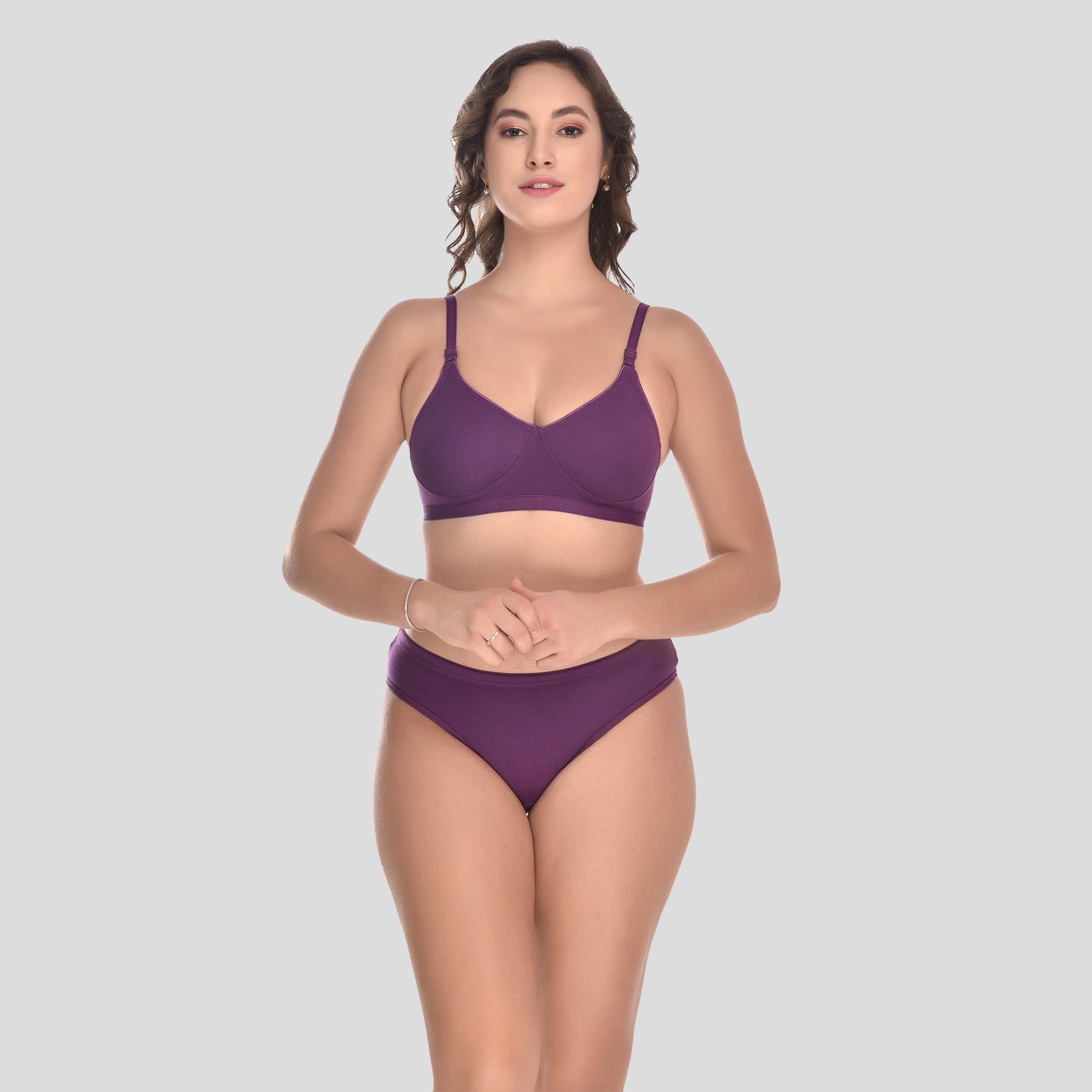 Elina Cotton Women's Bra & Panty Set ( Wine ) Elina Cotton Women's Bra & Panty Set ( Wine )