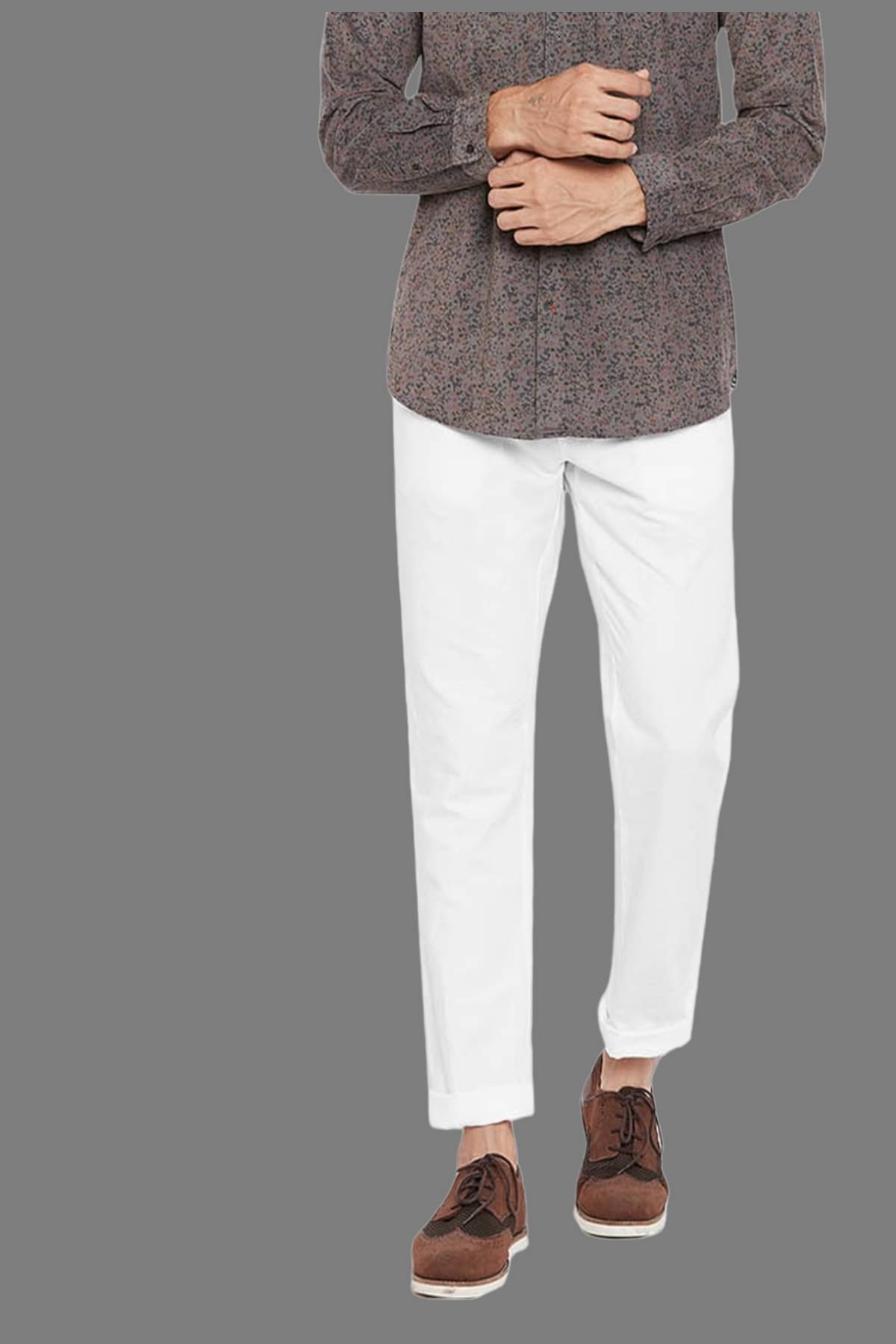     			HALOGEN - White Cotton Lycra Skinny - Fit Men's Chinos ( Pack of 1 )