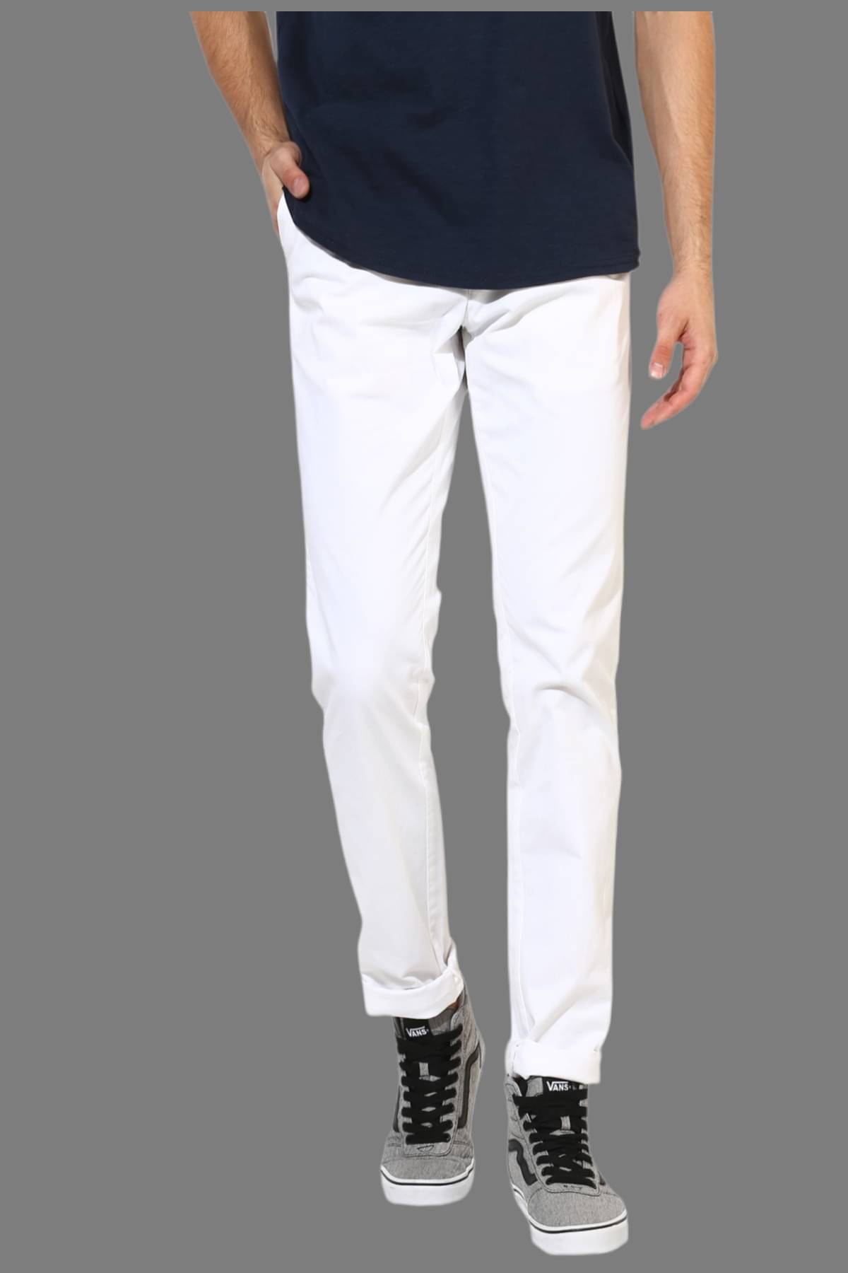     			HALOGEN - White Cotton Lycra Skinny - Fit Men's Chinos ( Pack of 1 )